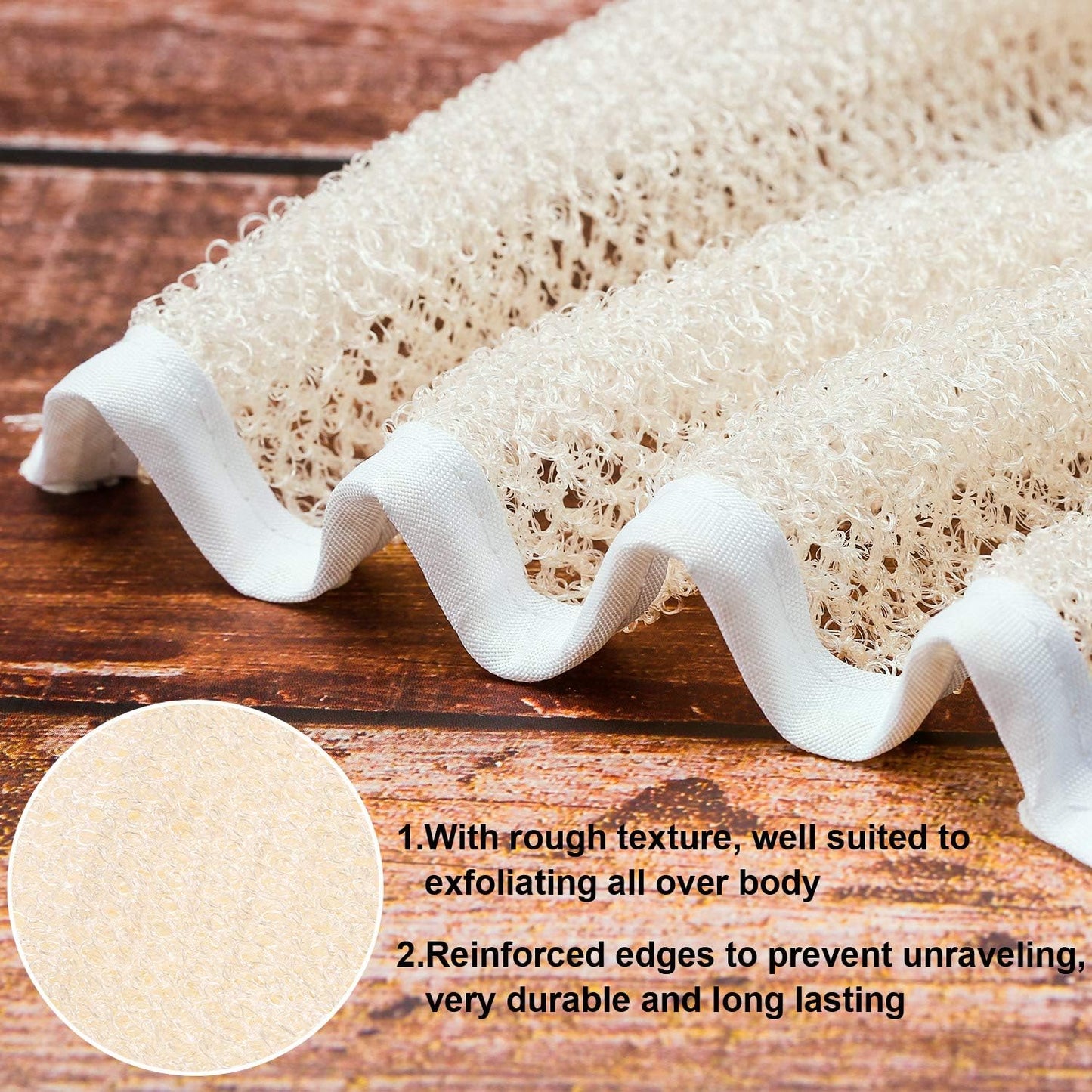 Tatuo 10 Count Exfoliating Wash Cloths for Body and Face Facial Bath Scrub Soft Weave Loofah Towel Exfoliate Bath Towel Remove Dead Skin Wash Cloth for Women Man (White Edge)