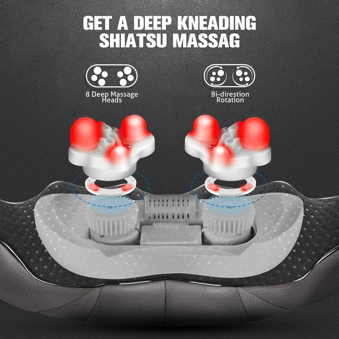 MagicMakers Neck Massager with Heat Gifts for Women, Men, Dad, Mom, Family, Friend, Mothers Day, Fathers Day, Christmas, Shiatsu Kneading Back Massager for Shoulder, Pain Relief, Muscle Soreness
