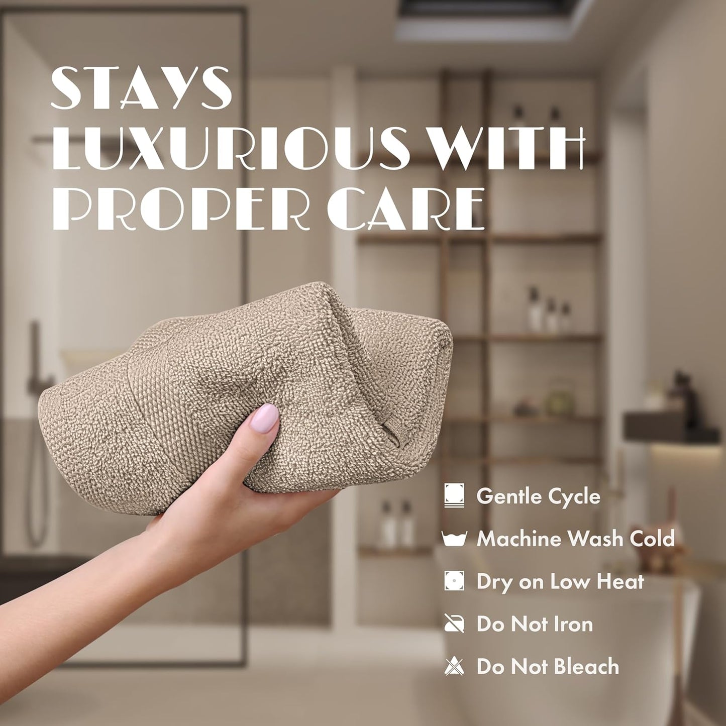 White Classic Taupe Washcloths Set for Body and Face Towel, Cotton Wash Cloths Bulk 12 Pack, Spa Fingertip Wash Clothes 12x12 Inch, Soft Absorbent Gym Towels