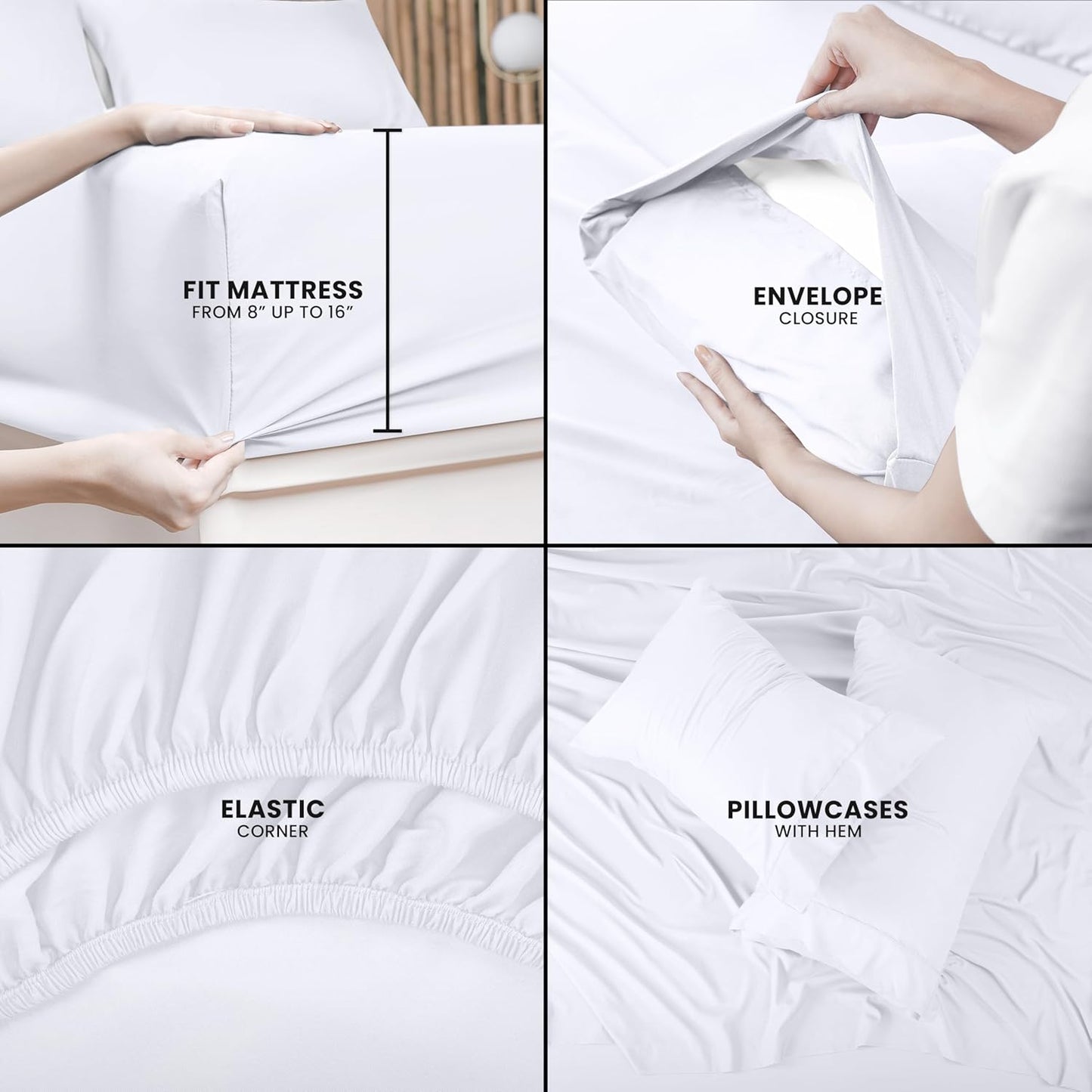Utopia Bedding Queen Bed Sheets Set - Pack of 10 Sheet Sets - Perfect for Spa, Hotel, & Guest Bedroom - Brushed Microfiber - Shrinkage and Fade Resistant - Easy Care (White)