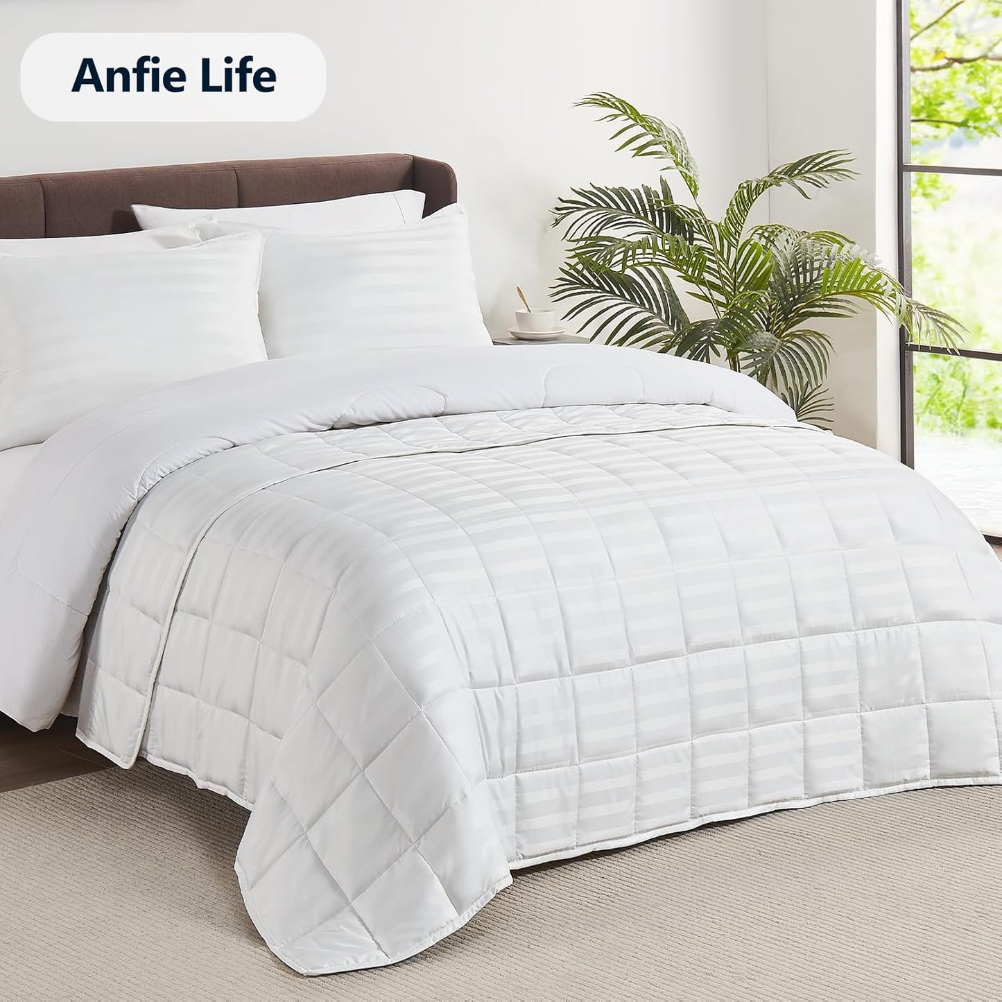 Weighted Blanket Queen Size (60"x80" 12lbs),Ultra Soft and Cozy Cooling Weighted Blanket Queen Size for Adult,Heavy Blanket with Machine Washable Soft Blanket, White