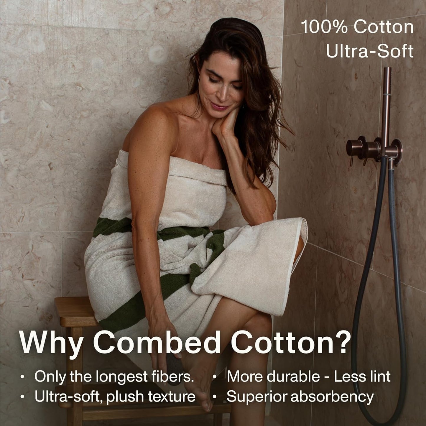 Towels - Ultra Soft, Thick and Plush, Reversible - 2 PC Luxury Bath Sheets (35"x 70"), 550 GSM,100% Combed Cotton, Made in Portugal, Perfect for Home and Bathroom, Wildwood Cognac -Janus