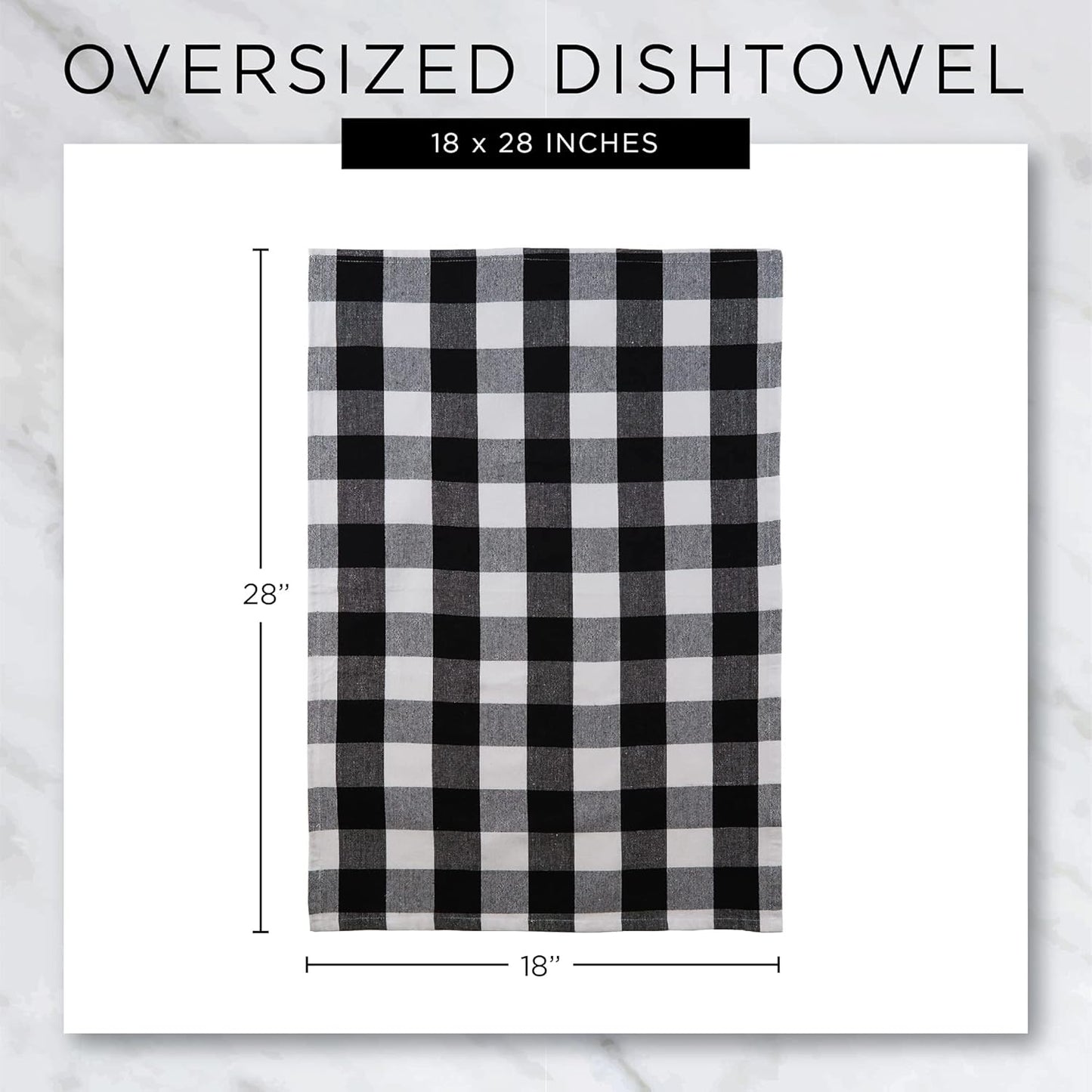 DII Halloween Collection Embellished Dishtowel Set, 18x28, Woven Check 3 Piece