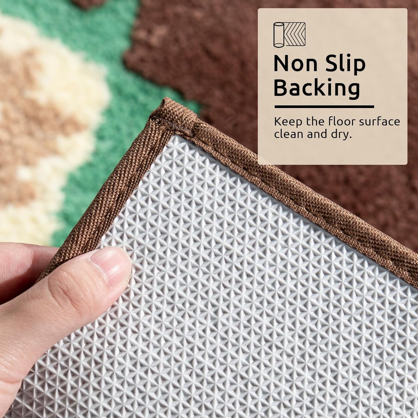 DEXDE Boho Bathroom Rugs Brown Aztec Bath Mat Non Slip Western Geometric Bath Rug Luxury Soft Absorbent Carpet for Bathroom Shower Kitchen Entryway Farmhouse Modern Decor 20x32