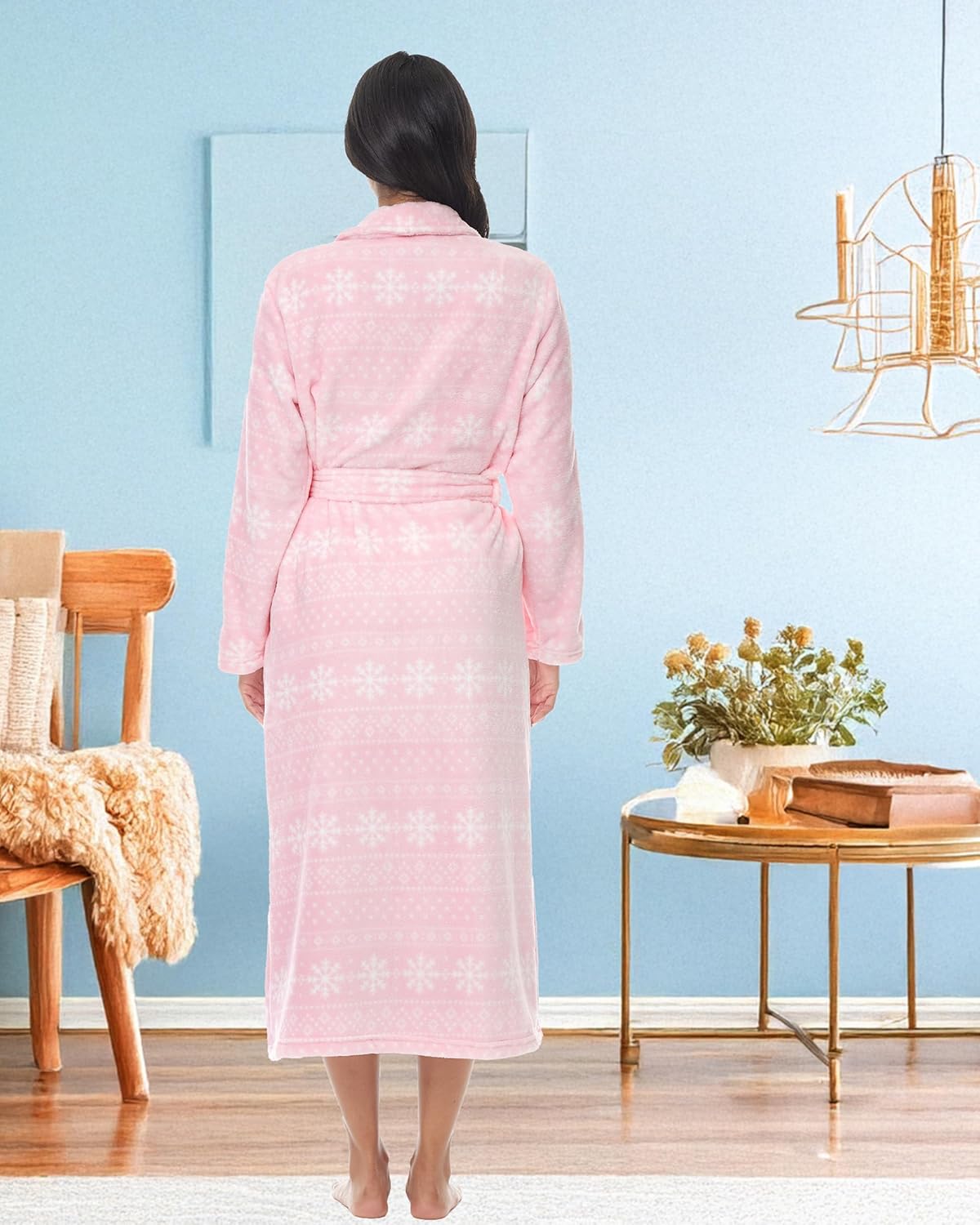 Alexander Del Rossa Plush Robe for Women, Long Fleece Winter Bath Robe, Plus Size