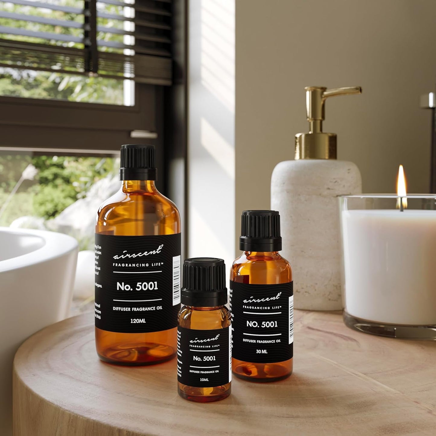 AirScent Baccarat Rouge Inspired Diffuser Oil - Perfume Dupe - Premium Fragrance Oil No. 5001 for Ultrasonic and Waterless Diffusers and Crafting - 120 mL, 4 fl oz Glass Dropper Bottle