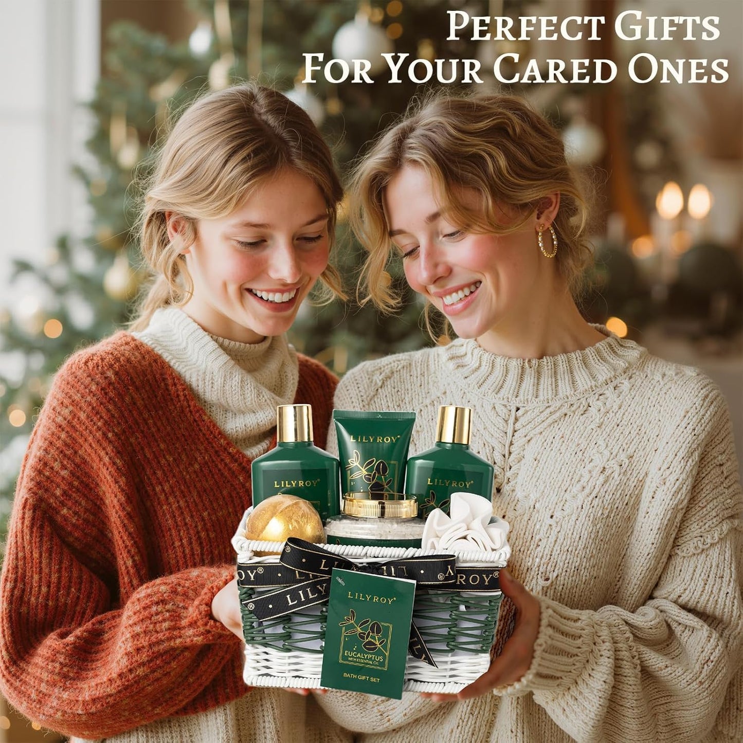 Christmas Gifts for Women - 7 Pcs Pampering Bath and Body Gift Basket Set for Women, Gift with Shower Gel | Valentine's, Birthday, Mothers Day Gifts for Mom, Perfect Gift Set for Mom All Occasion