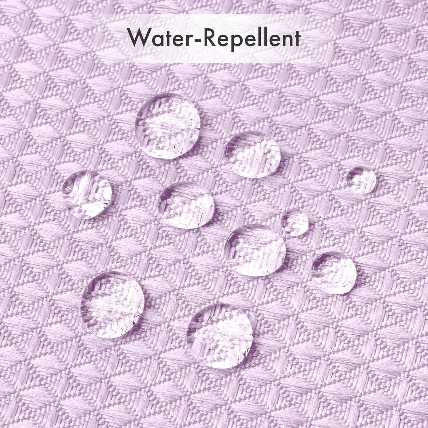 AmazerBath Light Purple Shower Curtain Waffle Textured, Lavender Shower Curtain Fabric Thick Heavy Duty 240GSM, Hotel Quality Bathroom Shower Curtains, Premium Polyester, 72 x 72 Inches