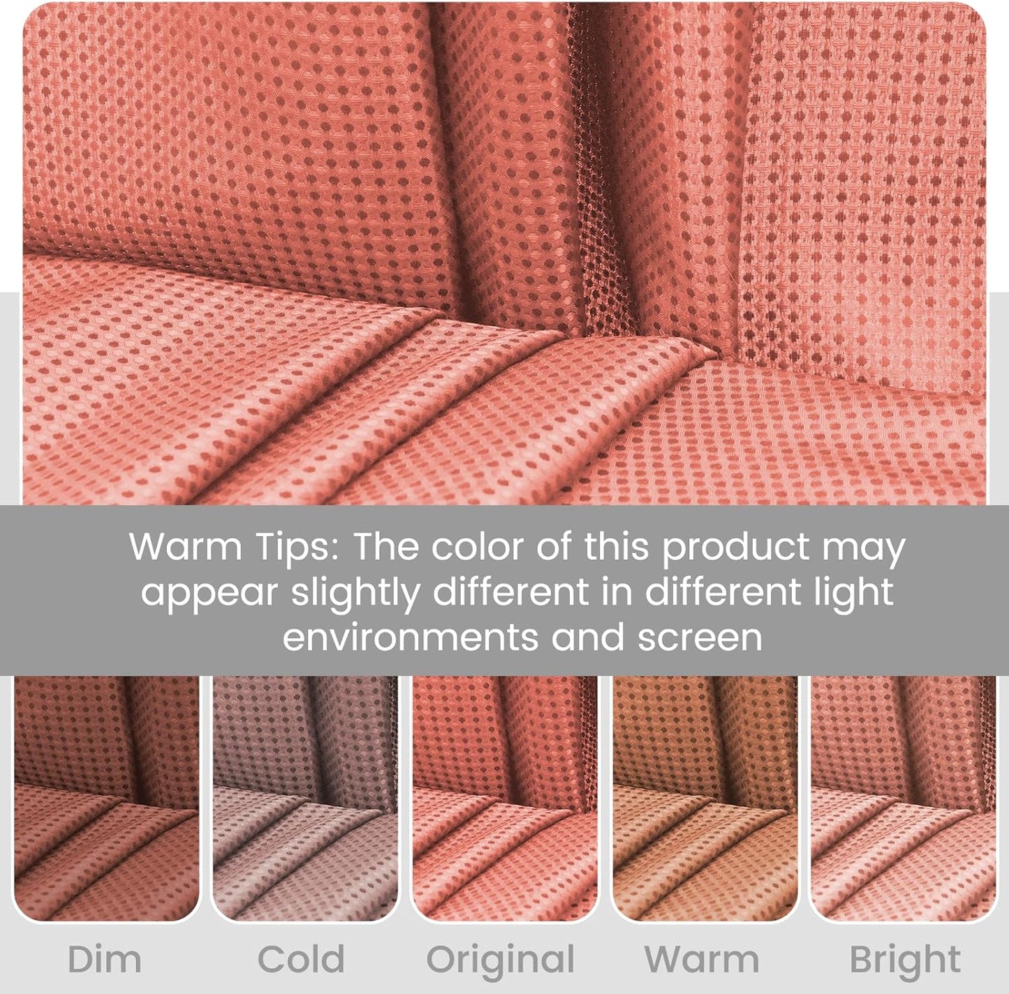 No Hook Shower Curtain with Snap in Liner Set Waffle Shower Curtain for Bathroom Hotel Style Fabric Waterproof Inner Liner,71" W x 74" H, Coral