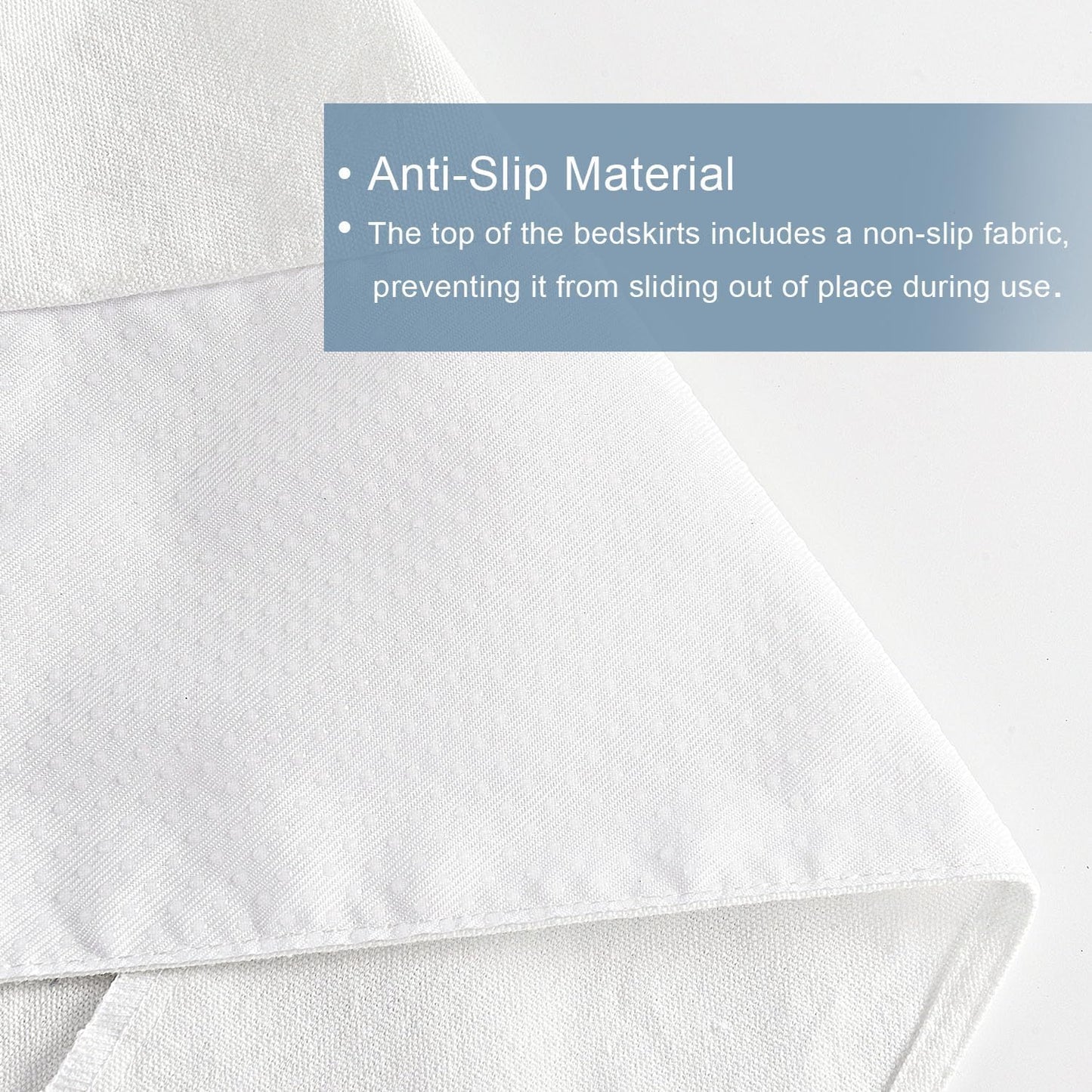 HIG Off-White Chic Twin XL Bed Skirt - Easy Fit Scallop Edge Pleated Bedskirts, 14 Inch Drop Anti-Slip Dust Ruffle, Thick Fabric for Enhanced Privacy, Pre-Washed for Long-Lasting Use(N60022)