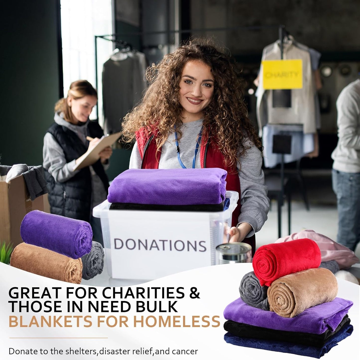 Toulite 24 Pcs Bulk Flannel Fleece Blankets for Homeless Donations Cozy Fleece Throw Blankets Winter Fleece Blanket Bulk for Donations Bed Couch Sofa Home Camping Wedding Gifts (Elegant,40 x 60 Inch)