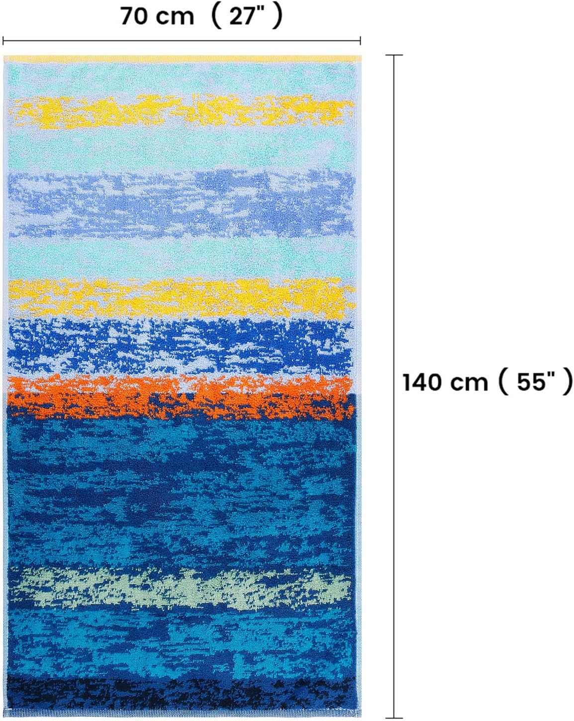 SEMAXE Luxury Bath Towel, 100% Cotton Towel with Hanging Loop and Smart Tag, Soft & Absorbent Bathroom Towel, Gift Box Packaging, 55" L x 27" W
