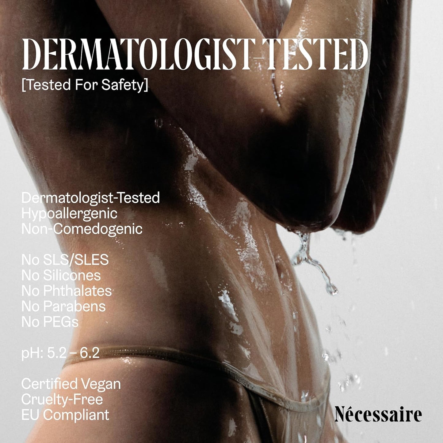 Nécessaire The Body Exfoliator. AHA/BHA/PHA. Resurface Skin. Smooth KP and Rough Patches. Hypoallergenic. Dermatologist-Tested. 180 ml / 6.1 fl oz