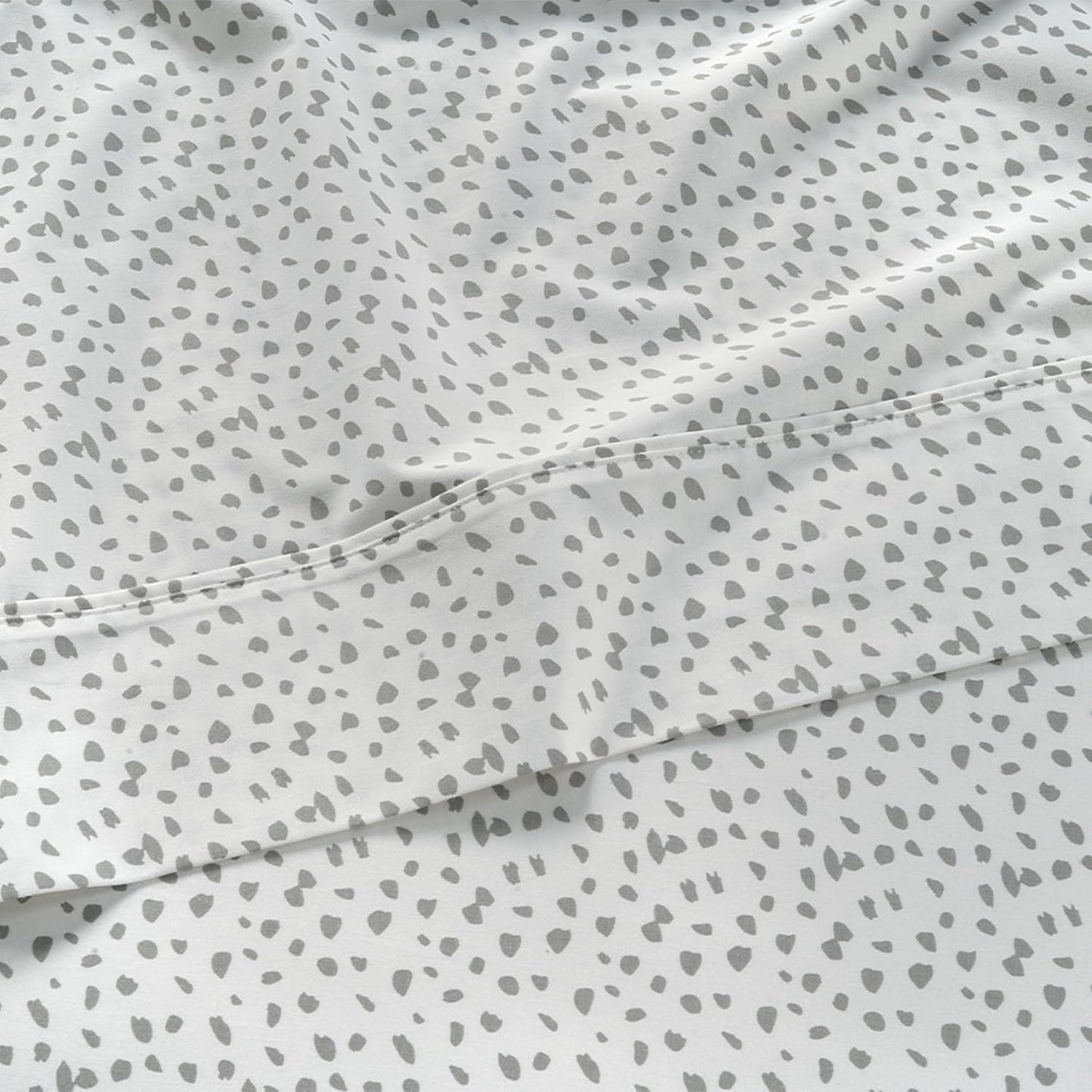 LANE LINEN 100% Cotton Bed Sheets – Twin XL Sheet Sets, 450 Thread Count Cooling Sateen Weave, Soft & Fade-Resistant, 15” Deep Pocket Fully Elasticized Fitted Sheet, Misty Dot