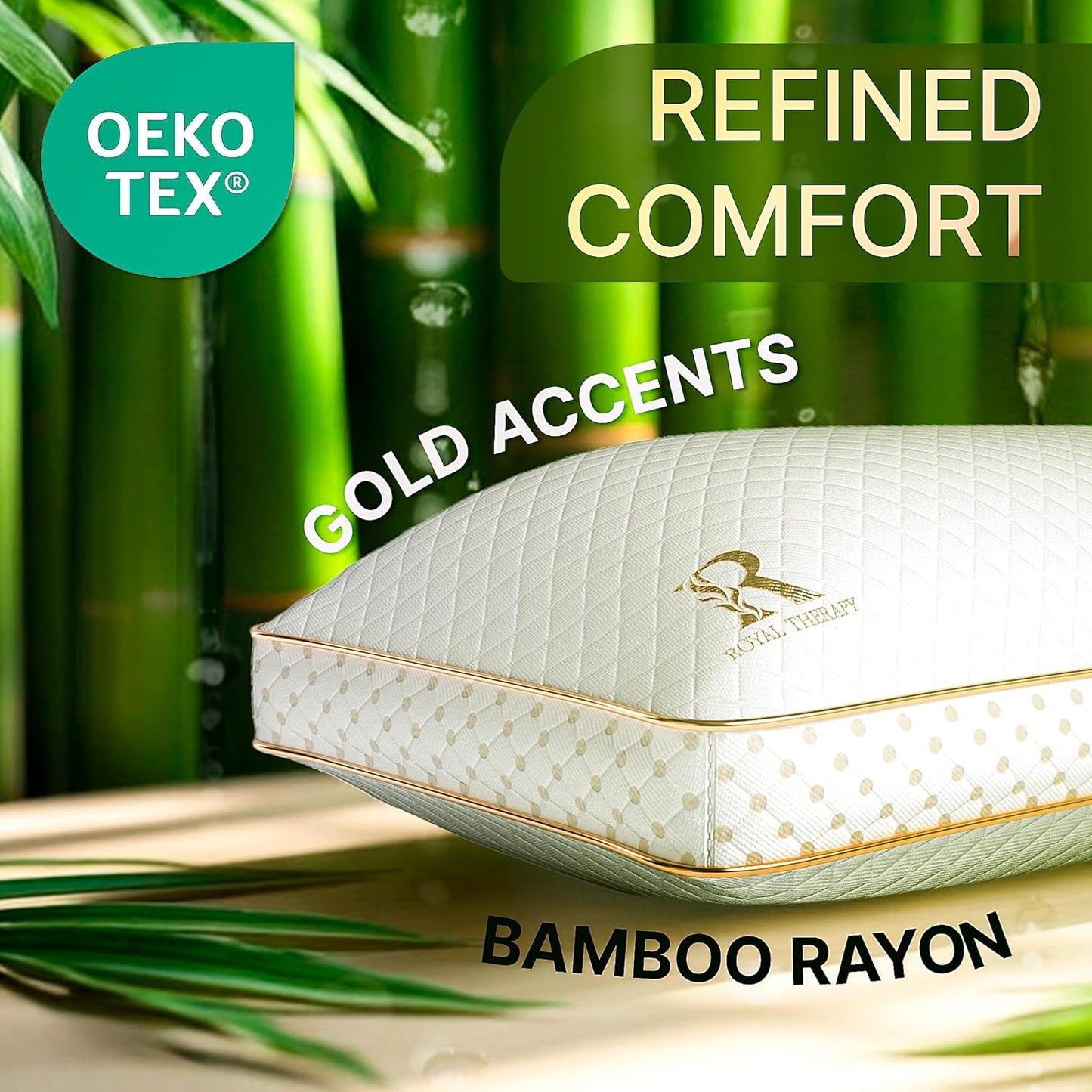 Royal Therapy 4-Pack King Memory Foam Pillow, Adjustable Shredded Odor-Free Pillow for Neck & Shoulder Pain Relief, Support for Back, Stomach, Side Sleepers, AirFlowPRO