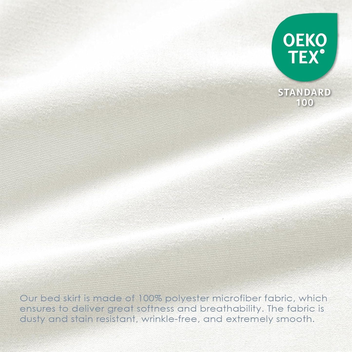 FreshCulture Queen Bed Skirt, Elastic Wrap Around Bed Skirt Queen Size, Bed Skirts for Adjustable Bed, Easy Fit with 15 Inch Drop Length, Hotel Quality Dust Ruffle for Queen Bed (Ivory)