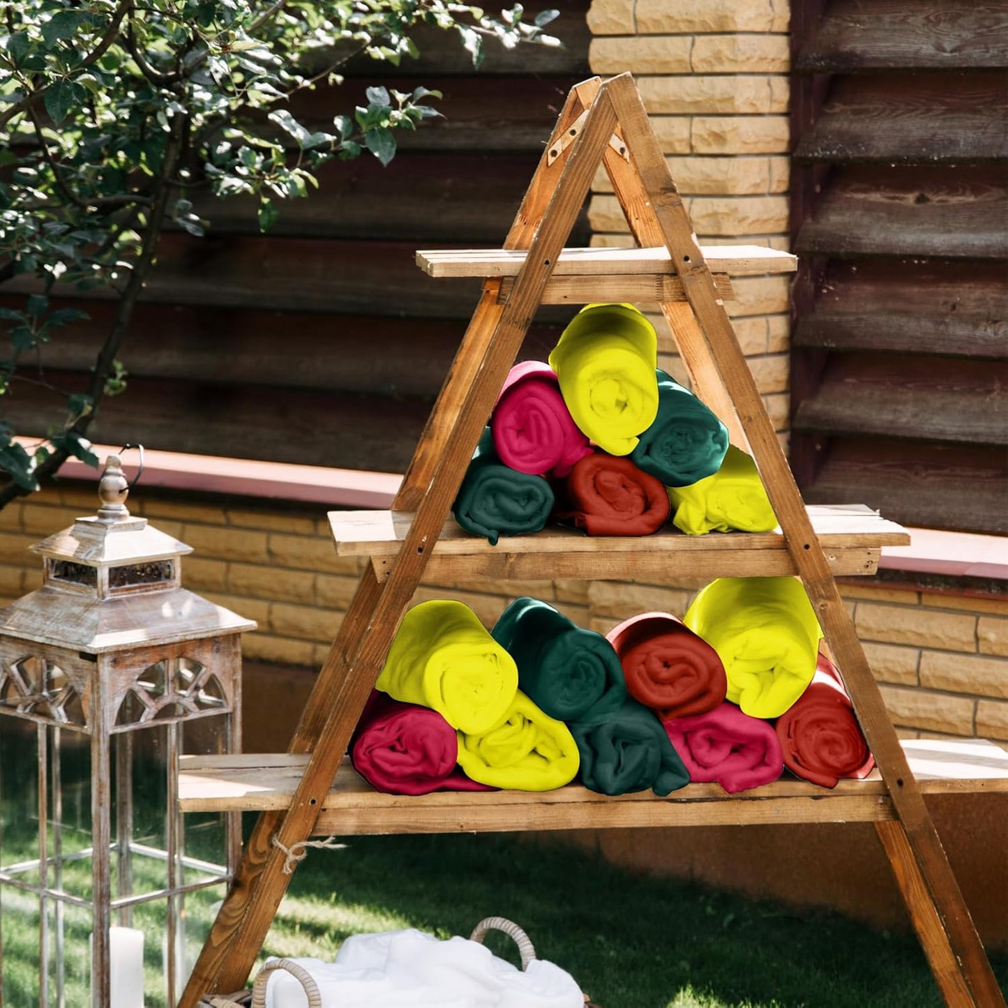 24 Packs Fleece Throw Blanket Soft Warm Lightweight Fleece Blanket Cozy Throw Bulk for Bed Couch Sofa Home Office Wedding Gifts Suitable for Seasons, 50 x 60 Inches(Multi Color)