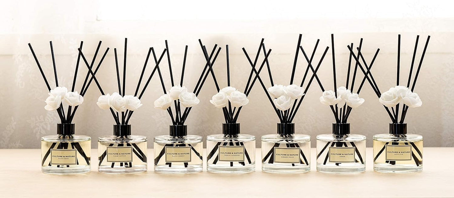 CULTURE & NATURE Reed Diffuser Set 6.7oz (200ml) Lime Basil Mandarin Scented Diffuser with Sticks Home Fragrance Reed Diffuser for Bathroom Shelf Decor