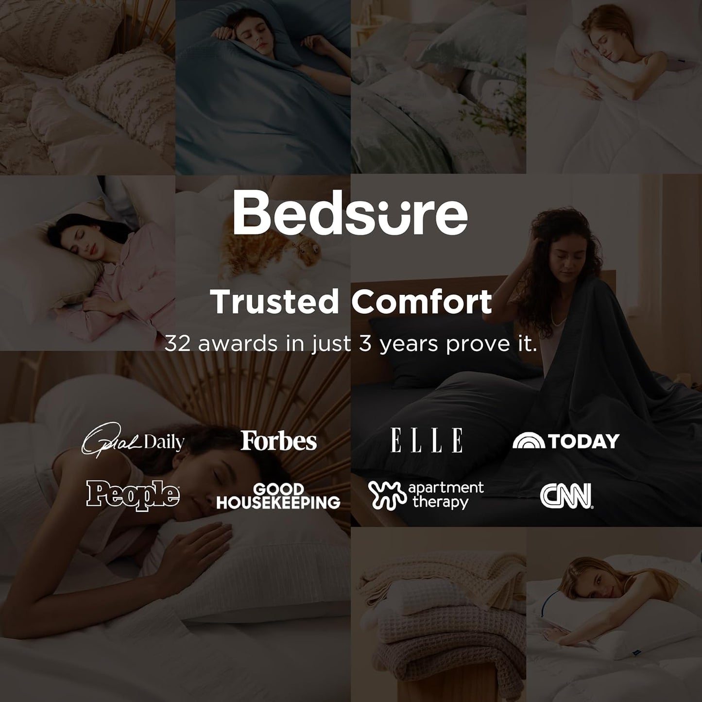 Bedsure King Size Sheets Set - 4 Pieces Soft King Sheets - Breathable & Cooling - Hotel Luxury - Easy Care Polyester Microfiber Bedding for Women, Men, Bright White