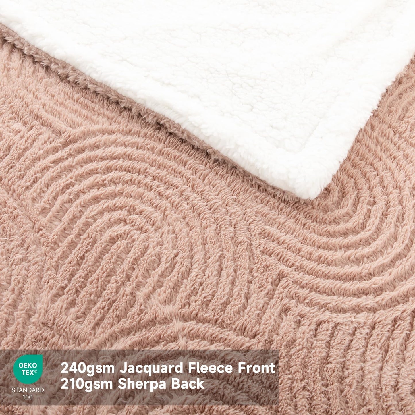 Heated Blanket Queen Size - 84"x90" Cozy Soft Jacquard Heating Blanket with 4 Heat Levels & 10 Hours Auto-Off, Jacquard Fleece, Overheating Protection, Warm Gifts, Brown