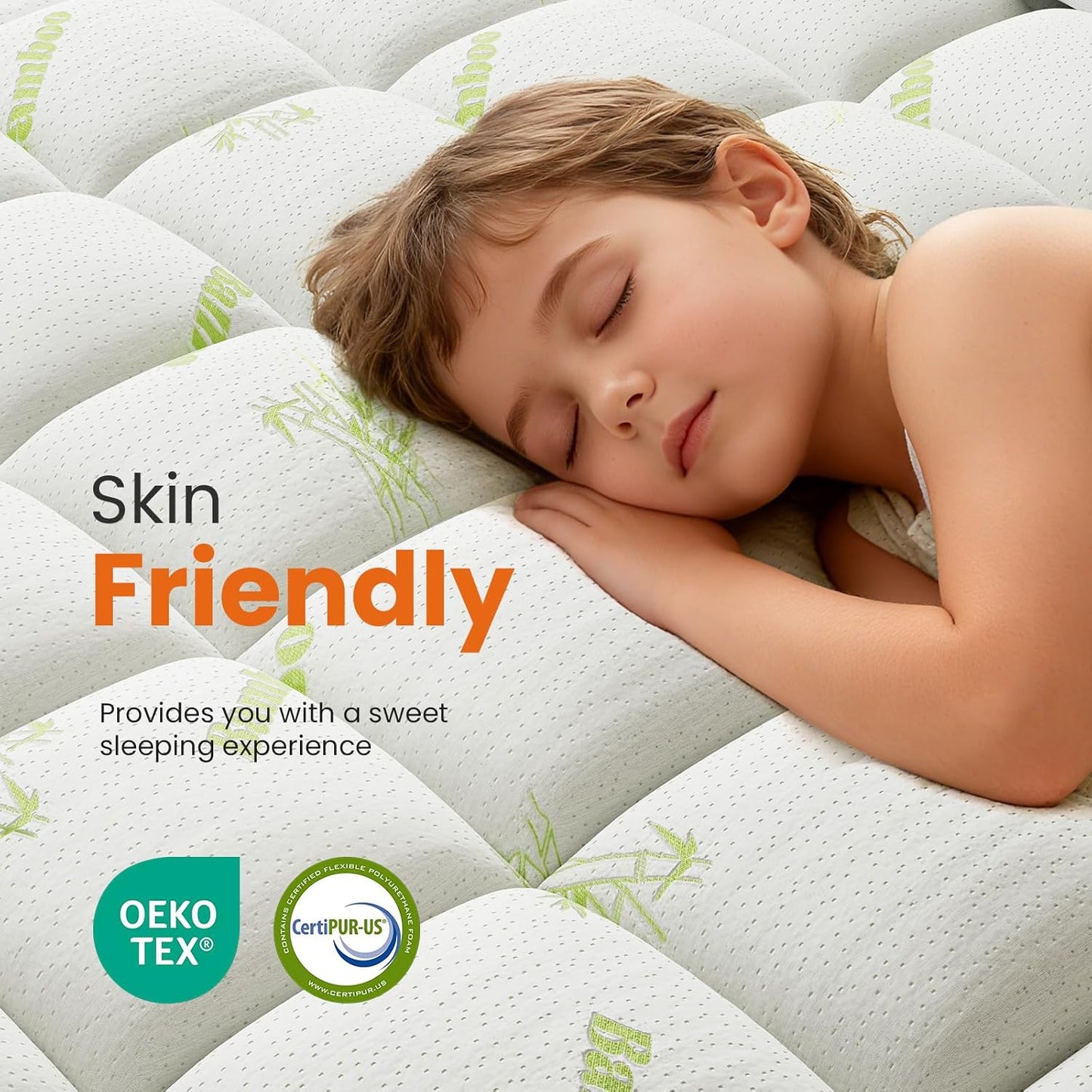 Sweetcrispy Ultra Soft Mattress Topper, Viscose Derived from Bamboo, Thick Pillow Top Mattress Pad with Deep Pockets, Soft Topper for Back Pain Relief, Breathable Cooling Material for Hot Sleepers