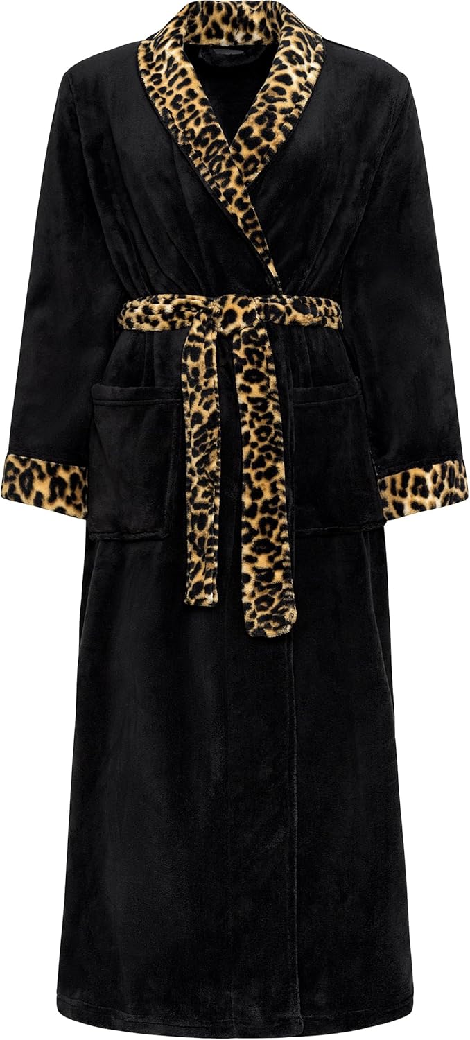 Alexander Del Rossa Plush Robe for Women, Long Fleece Winter Bath Robe, Plus Size