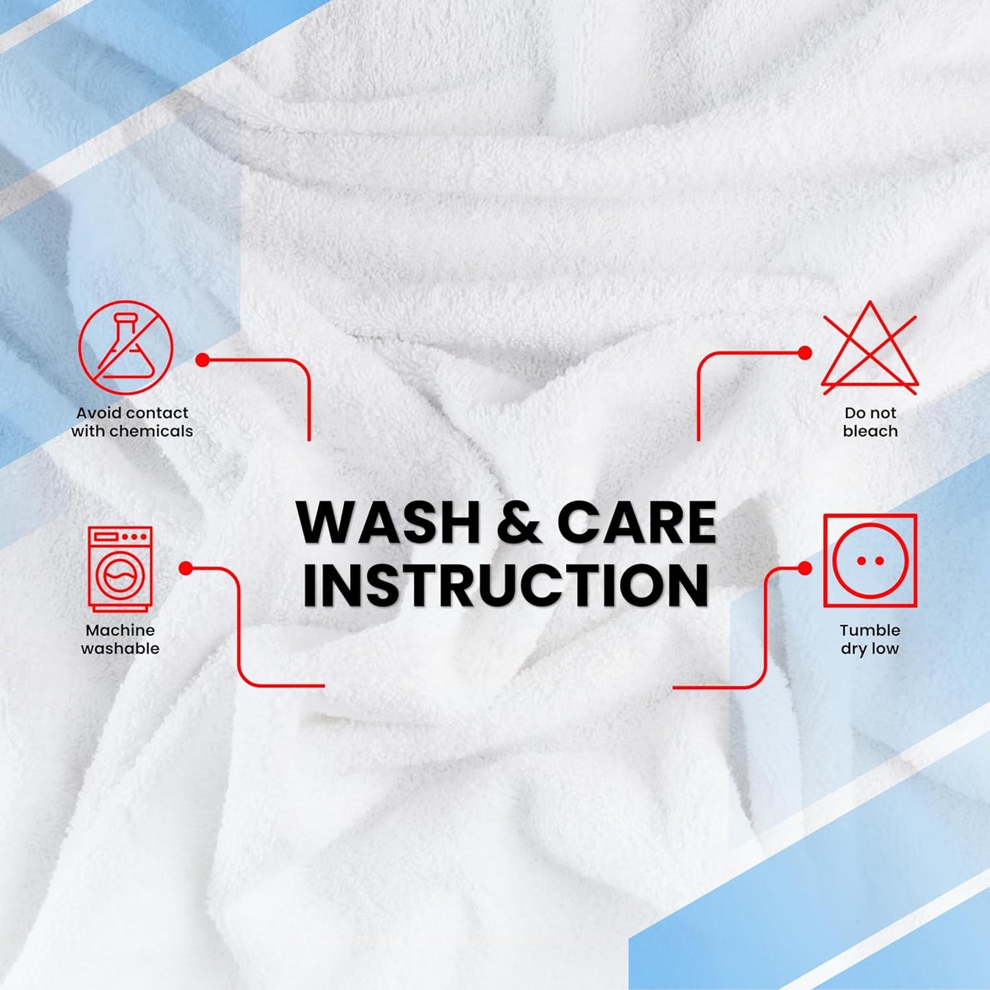 Infinitee Xclusives Luxury 100% Cotton Towel Set – 8 Piece Bathroom Towel Set (2 Bath Towels, 2 Hand Towels, 4 Washcloths) – Soft & Absorbent Towels for Bathroom (Brilliant White)