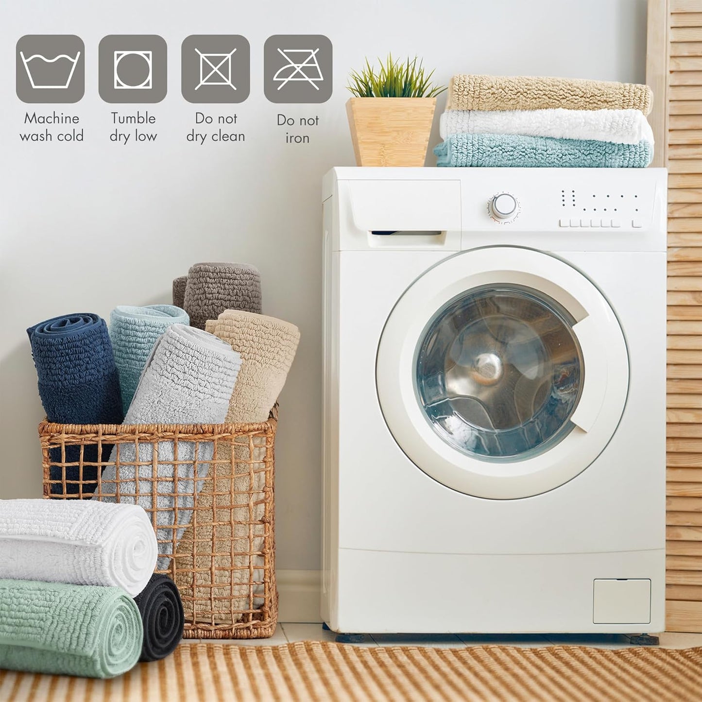 Madison Park Splendor Reversible 100% Cotton Tufted Bathroom Rug-3000 GSM Hotel Quality Luxurious Plush Medium Pile Bath Mat Absorbent, Quick Dry, Shower Room Décor, 24x44 Charcoal