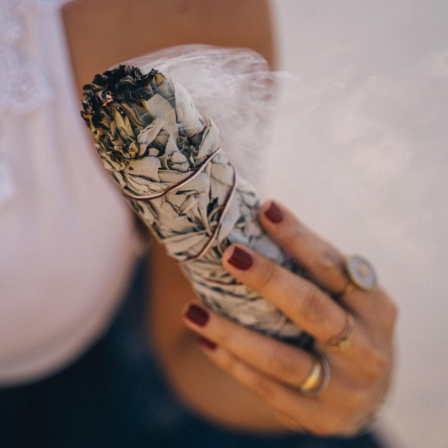 Ancient VEDA 6" White Sage Smudge Sticks for Cleansing House, Meditation, Yoga, Negative Energy Cleanse, and Smudging with Starter Guide | 6 Inch Organic California White Sage Bundles (3 Pack)