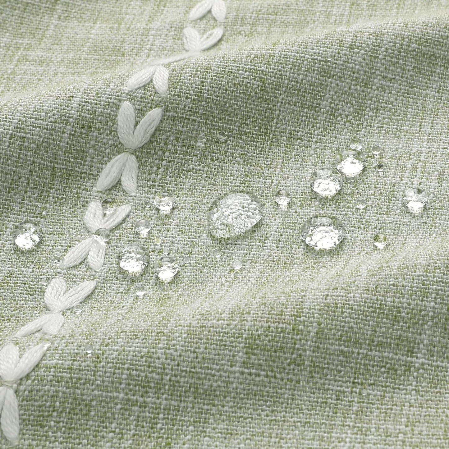 MitoVilla Sage Green Shower Curtain 72 x 78, Boho Farmhouse 78 inch Long Polyester Linen Tassel Ultra Thick Heavy Duty Fabric Shower Curtains for Chic Cottagecore French Rustic Bathroom Decor