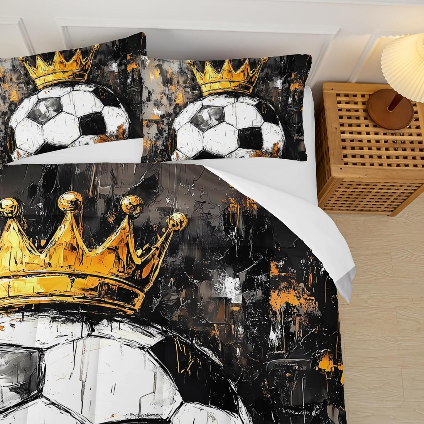 Soccer Ball Comforter Set Full for Boy,Sport Theme Full Bedding Sets for Boys,with 1 Comforter with 2 Pillow Case,Soccer Themed Bedroom Decor for Boys