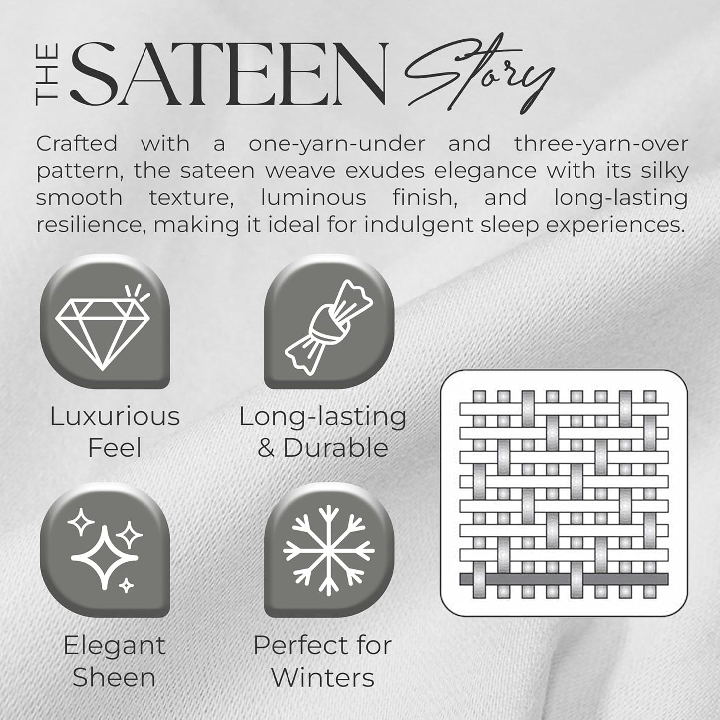 1200 Thread Count King Bluish Gray Sheet Set, Hotel Luxury Cotton Rich Ultra Soft Sateen Sheets, Easy Care Bed Sheet Set with Deep Pocket (1 Flat Sheet, 1 Fitted Sheet & 2 Pillowcases)