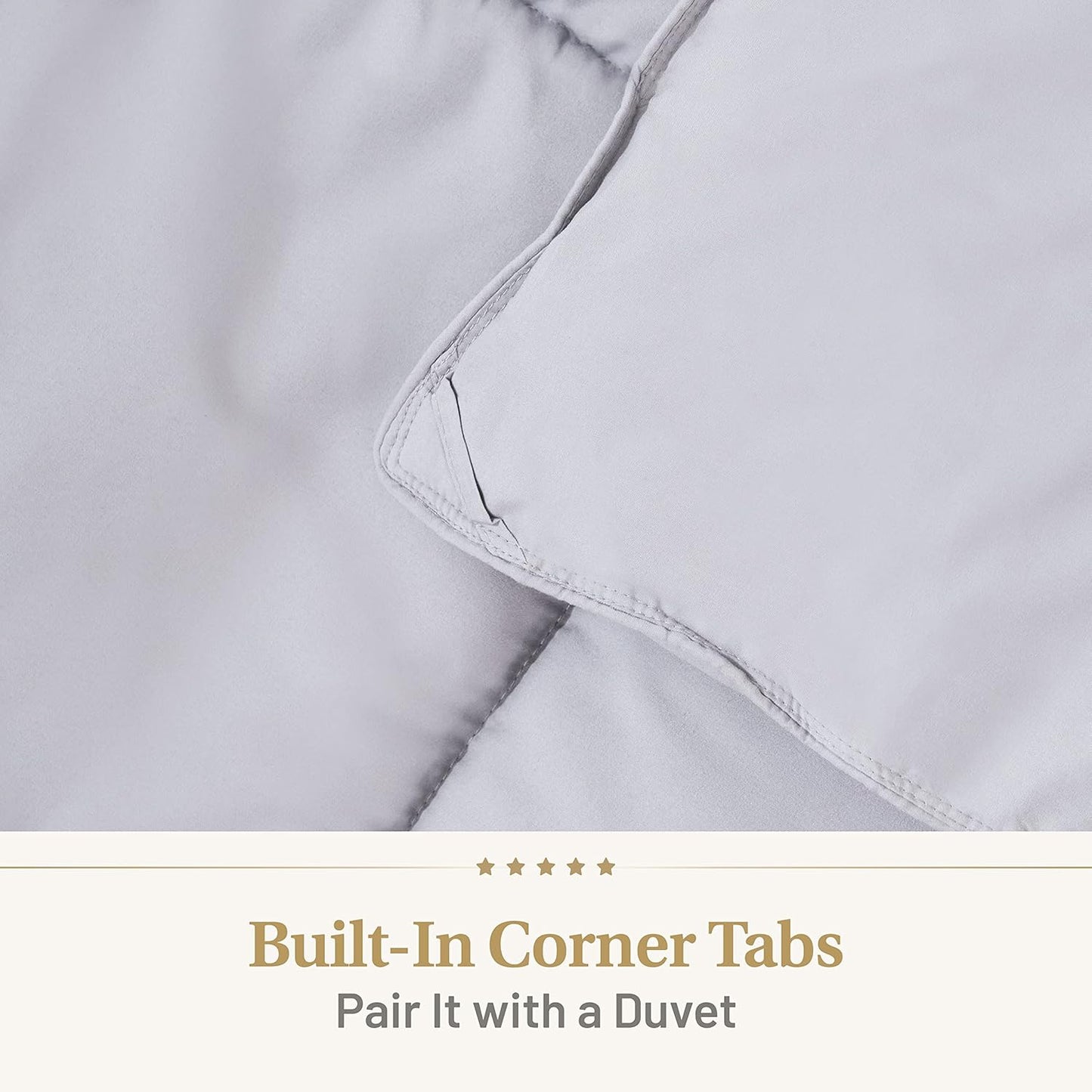 Lavish Comforts® Gray King Comforter – Fluffy Down Alternative Duvet Insert, Light Gray Comforter, All-Season Bedding, Hypoallergenic, Machine Washable, King Duvet Insert w/Corner Loops