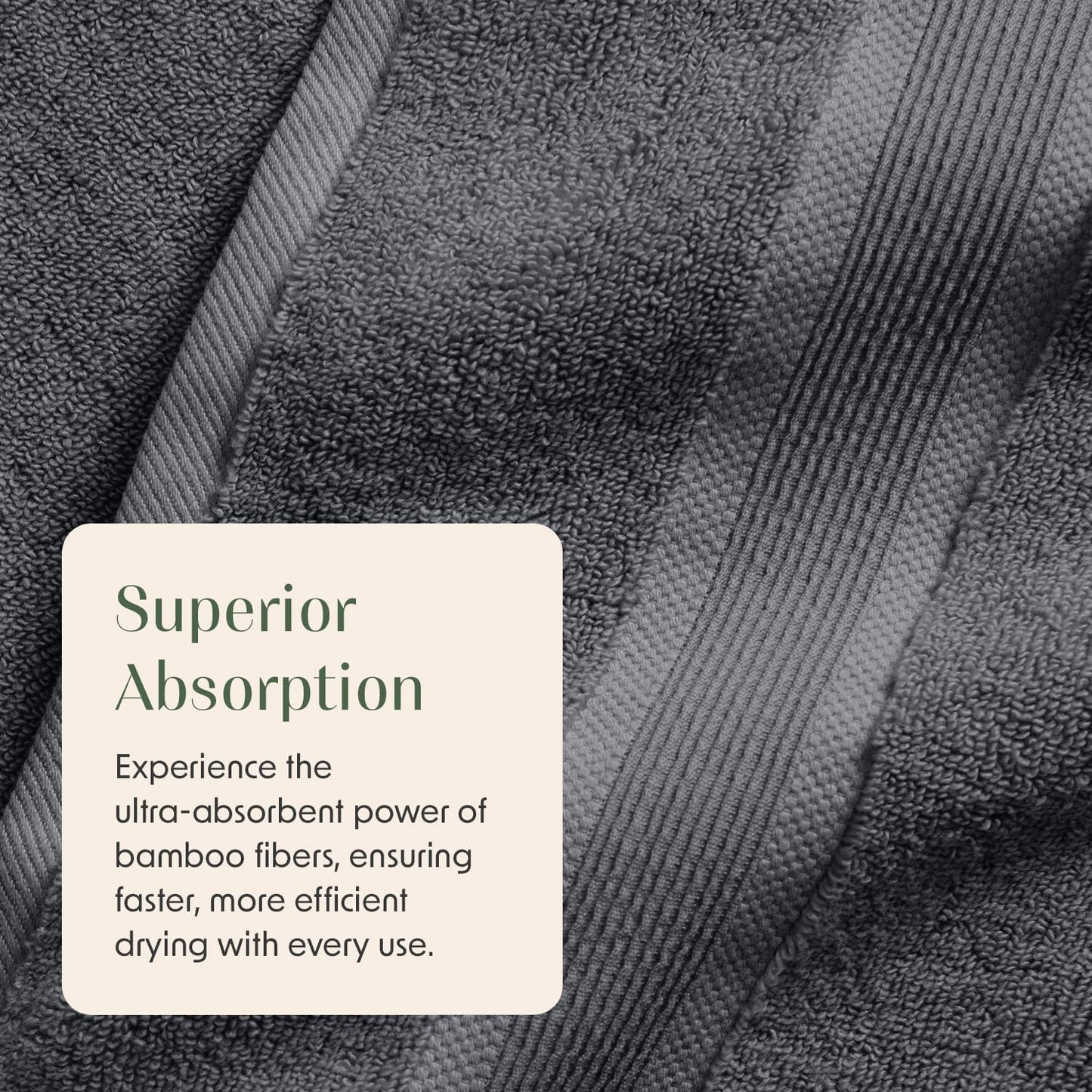 Springtree Home Luxury Viscose from Bamboo Bath Towel Set of 4 | 35% Viscose from Bamboo - 65% Cotton | Absorbent Quick-Dry Towels for Bathroom | Oeko-TEX Standard 100 Cotton | Iron Grey
