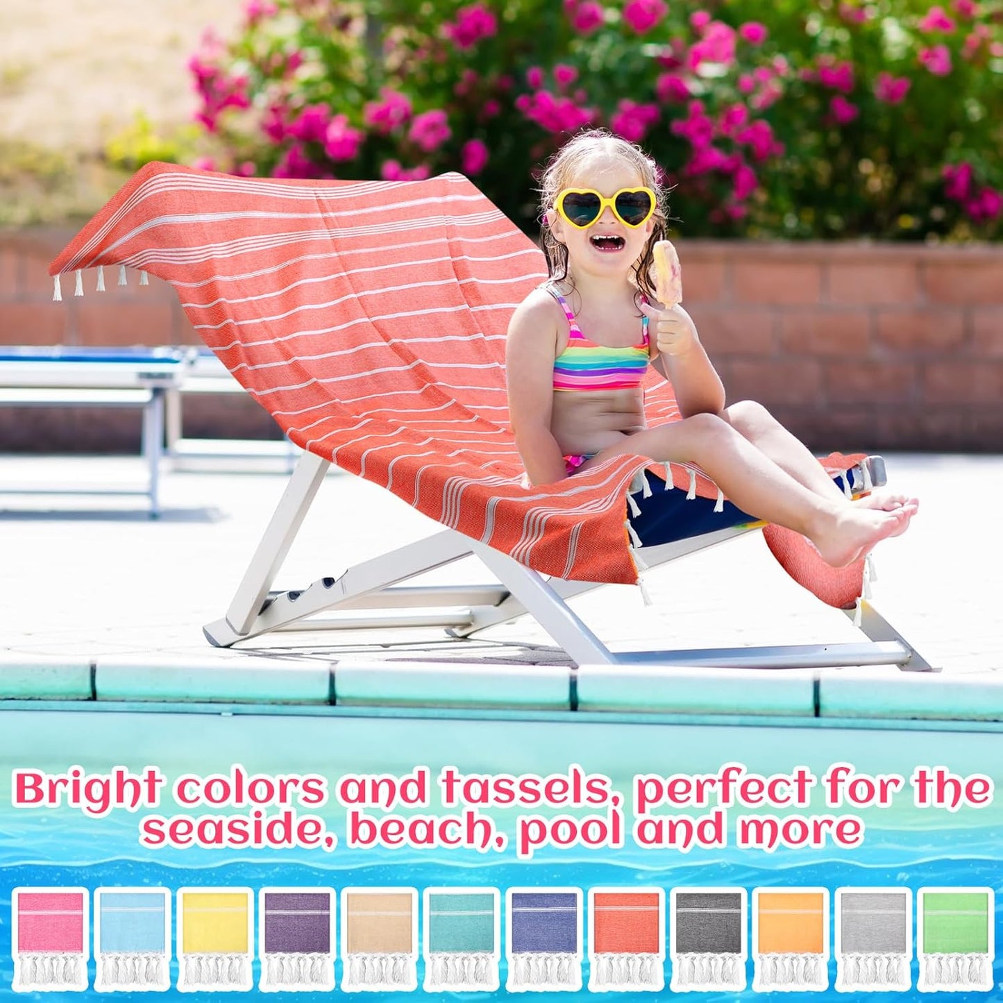 24 Pcs Turkish Beach Towel 30 x 60 Inch Extra Large Lightweight Travel Towel Cotton Turkish Bath Towels Oversized Quick Dry Beach Towels Absorbent Towels Swim Towel (Multicolor)