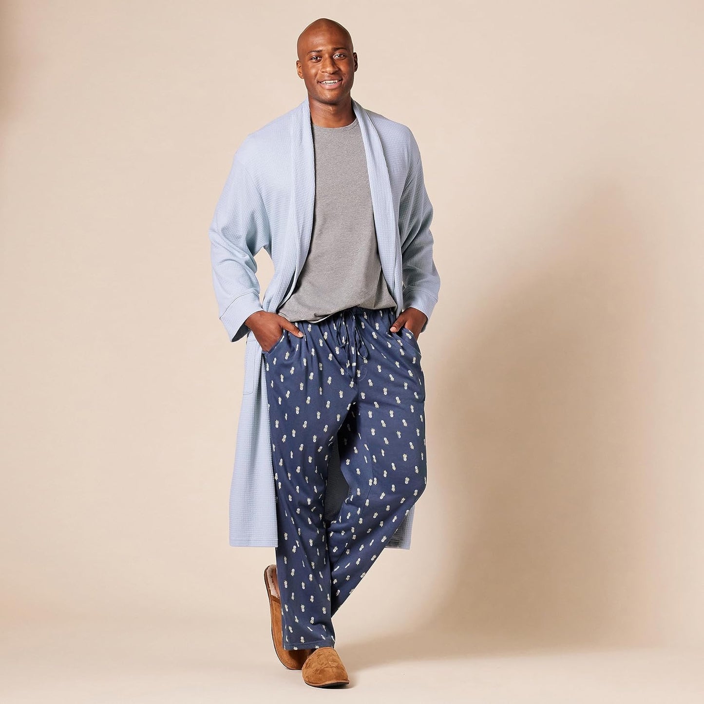 Amazon Essentials Mens Lightweight Waffle Bathrobe (Available in Big & Tall)
