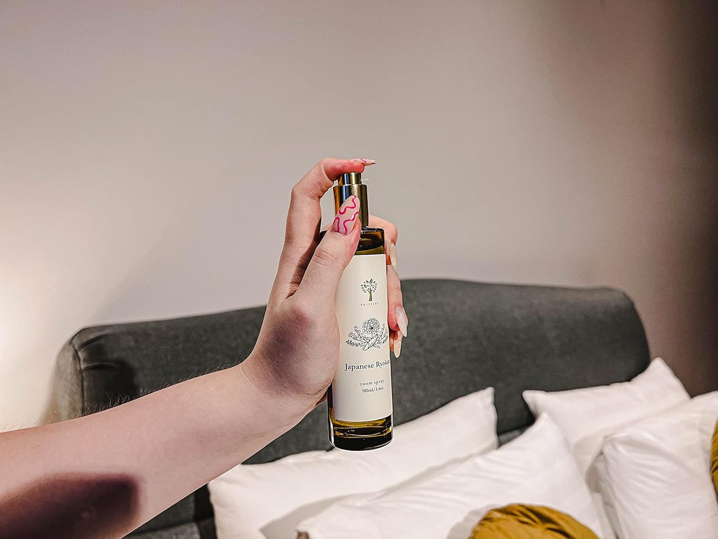 PRISTINE Maldives Villa/Inspired by Marriott Hotel Linen & Room Spray Air Freshener, Made With Essential Oils, Grapefruit, Apple, Ocean Breeze Scent, 3.4oz Pillow Spray