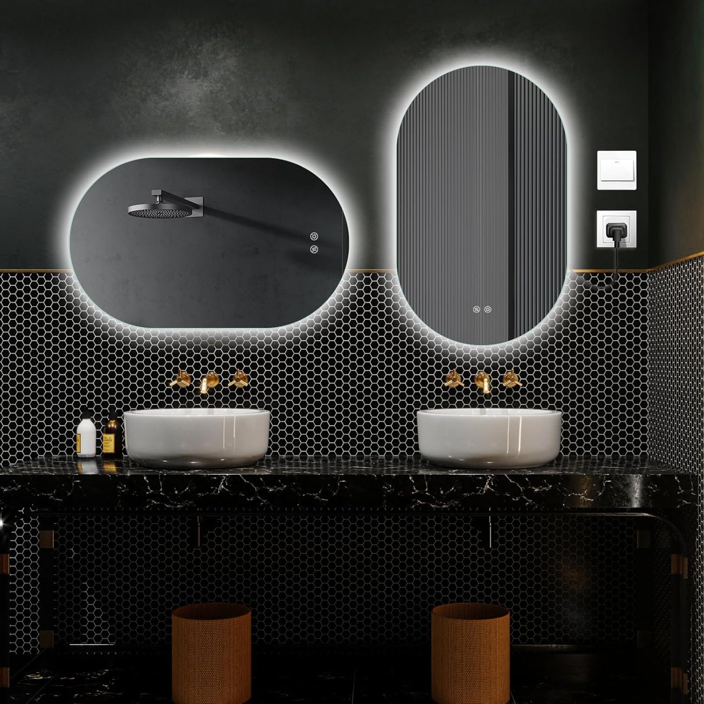 Niccy Oval LED Bathroom Vanity Mirror, 32x20inch Frameless Backlit Mirror with Light, Smart Anti-Fog Waterproof Mirror with Memory Function Dimmable Lighted Mirror