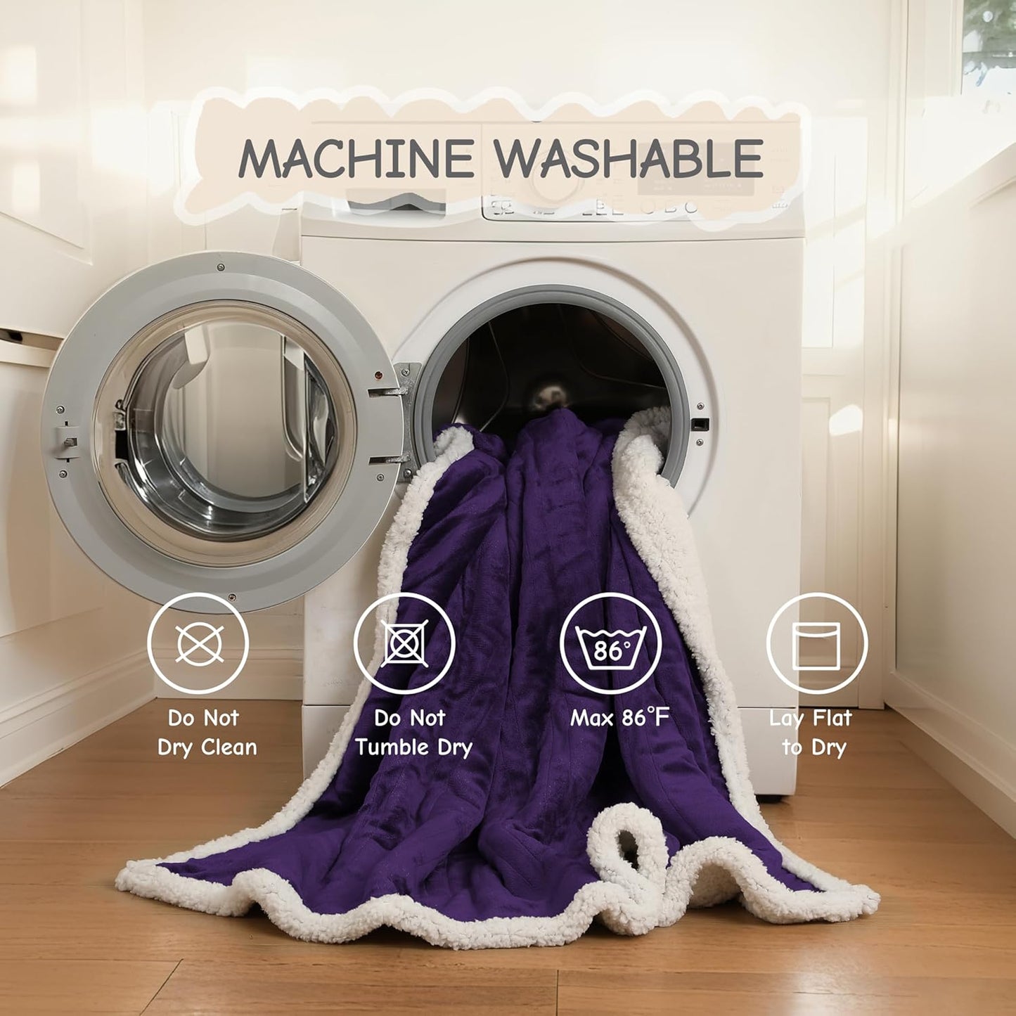 Electric Heated Blanket Queen Size 84"x90", Soft Flannel with Dual Controllers & Overheat Protection, 6 Adjustable Heat Settings & 10-Hour Auto-Off Timer, Fast Heating for Winter Comfort, Dark Purple