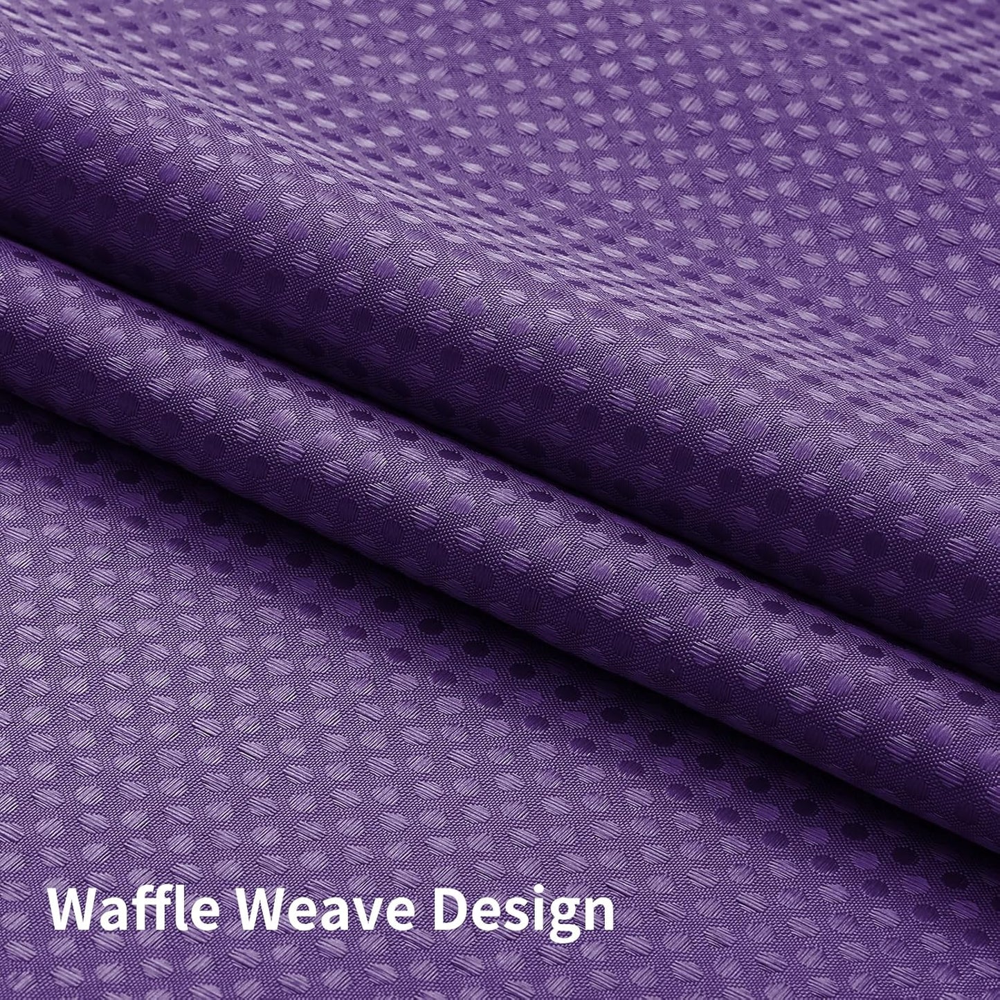 Colorful Star No Hook Shower Curtain with Snap in Fabric Liner, Waffle Weave Heavy Duty Thick Shower Curtains with Mesh Top Window, Hotel Style Waterproof Bathroom Curtain Set, 72 x 75 Inch, Purple