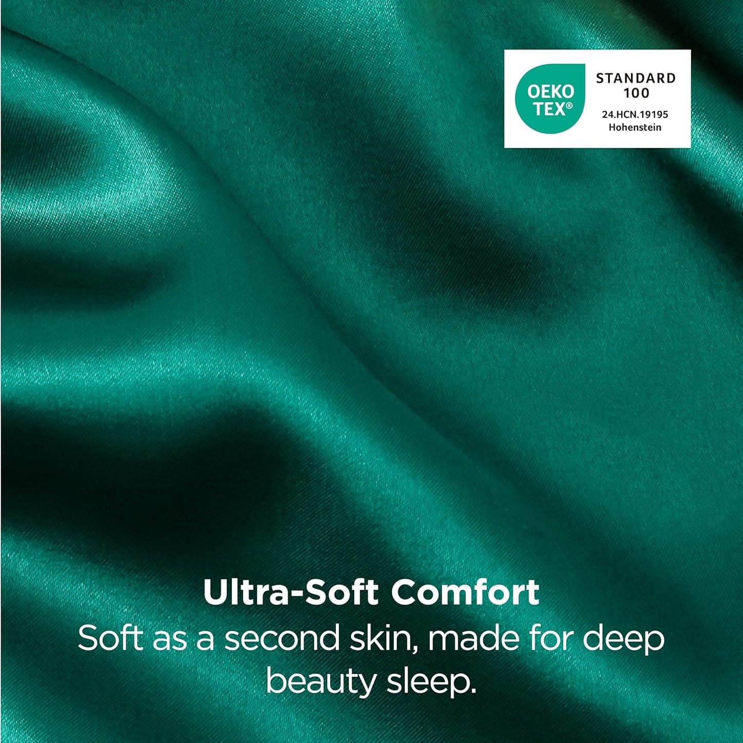 Bedsure Satin Pillowcase 2 Pack Similar to Silk Pillow Cases Standard Size, Green Christmas Pillow Case with Envelope Closure, Decor Gifts for Women Men, Dark Green, 20x26 Inches, 2pcs