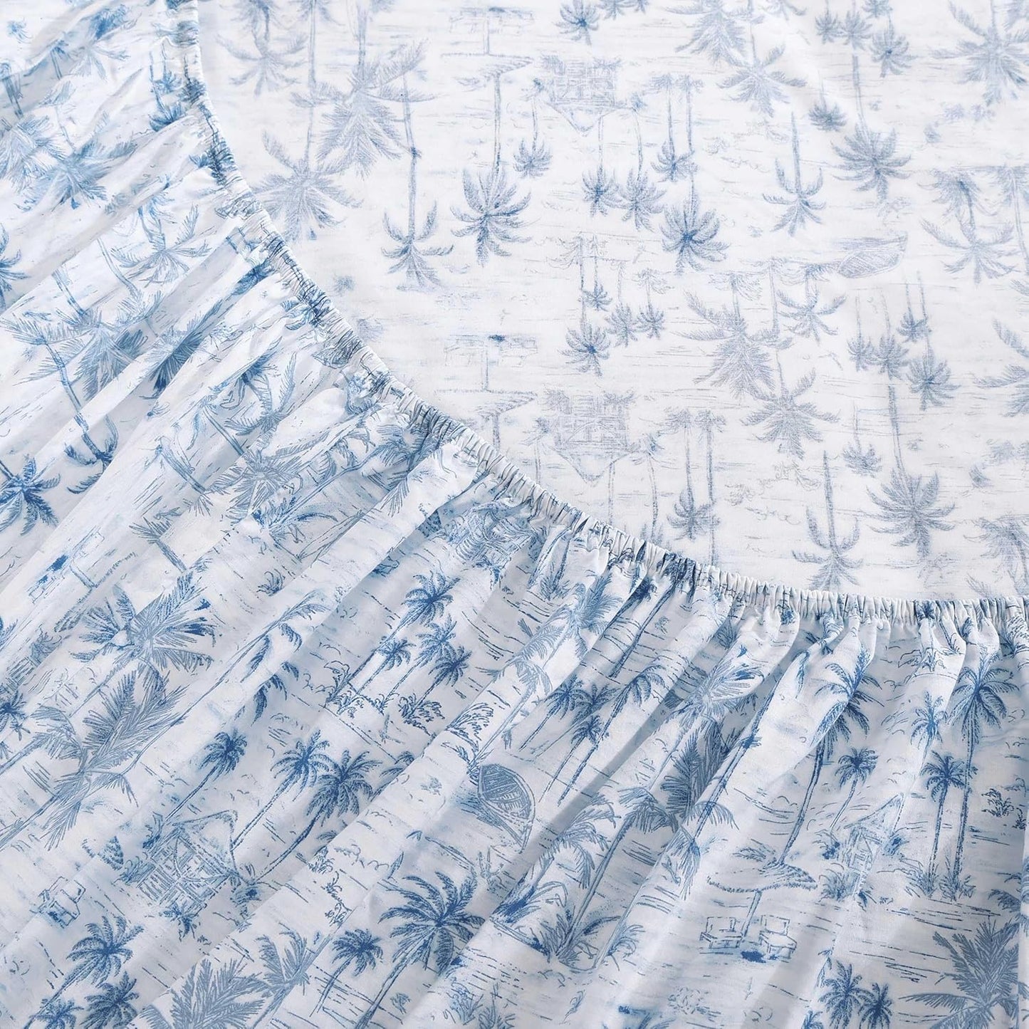 Tommy Bahama - Queen Sheets, Super Soft Cotton Percale Bedding Set with Matching Pillowcases, Crisp & Cool, Coastal Room Essentials (Surfside Blue, Queen)