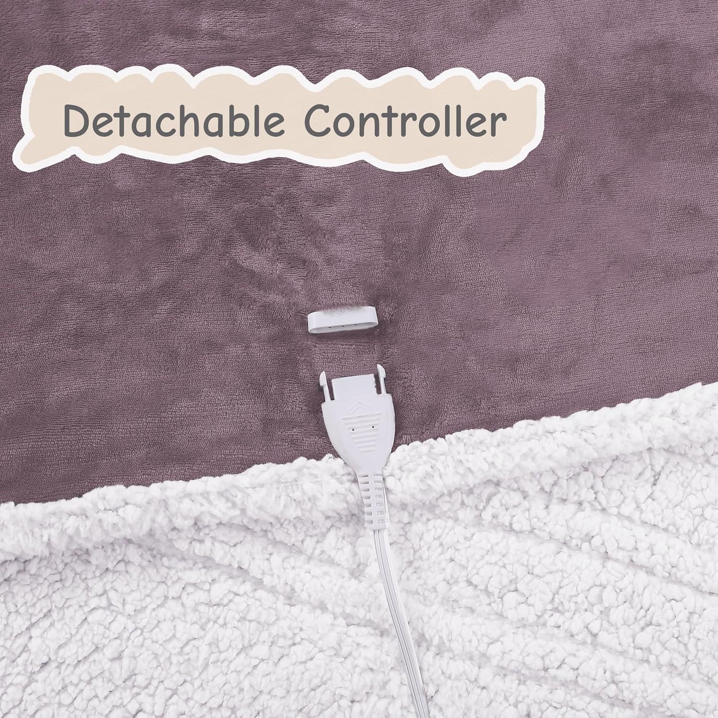 Electric Heated Blanket Full Size 72"x84", Soft Flannel with Overheat Protection, 6 Adjustable Heat Settings & 10-Hour Auto-Off Timer, Fast Heating for Winter Comfort, Purple