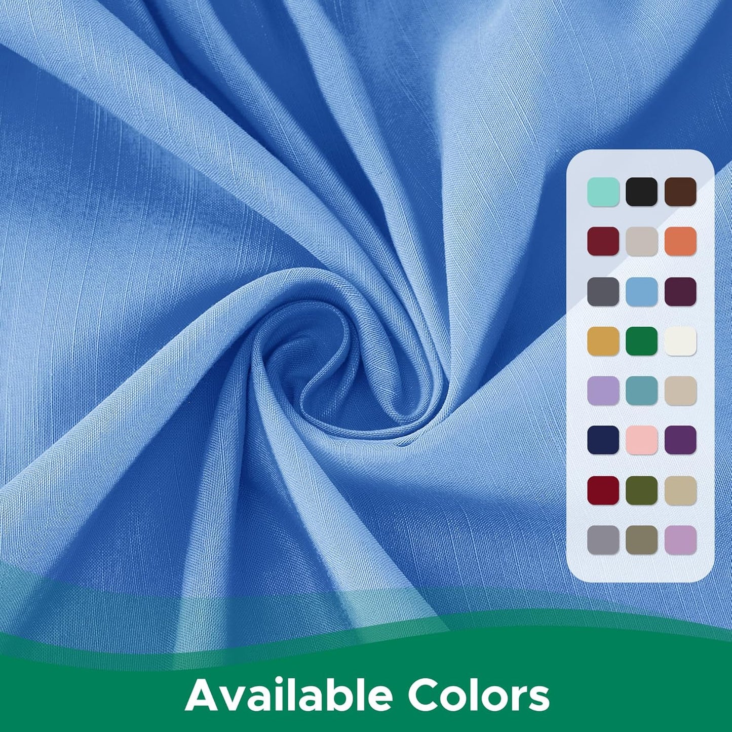 Biscaynebay Wrap Around Bed Skirts for Twin & Twin XL Beds 15" Drop, Denim Blue Elastic Dust Ruffles with Adjustable Belts Silky Luxrious Fabric Machine Washable