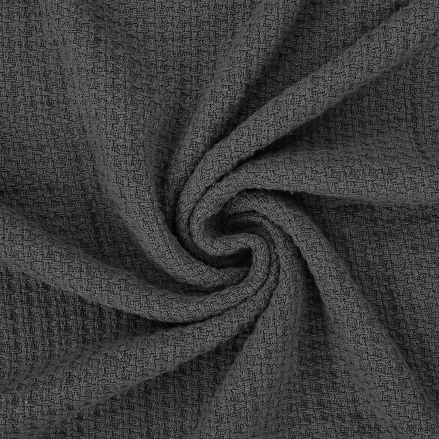 HILLFAIR 100% Cotton Blanket- 120" x 120" XXL Oversized King Bed Blankets - Family Size 10 ft x 10 ft Big - All Season Soft Cozy Breathable Blankets for Bed - Extra Large King Cotton Blanket- Grey