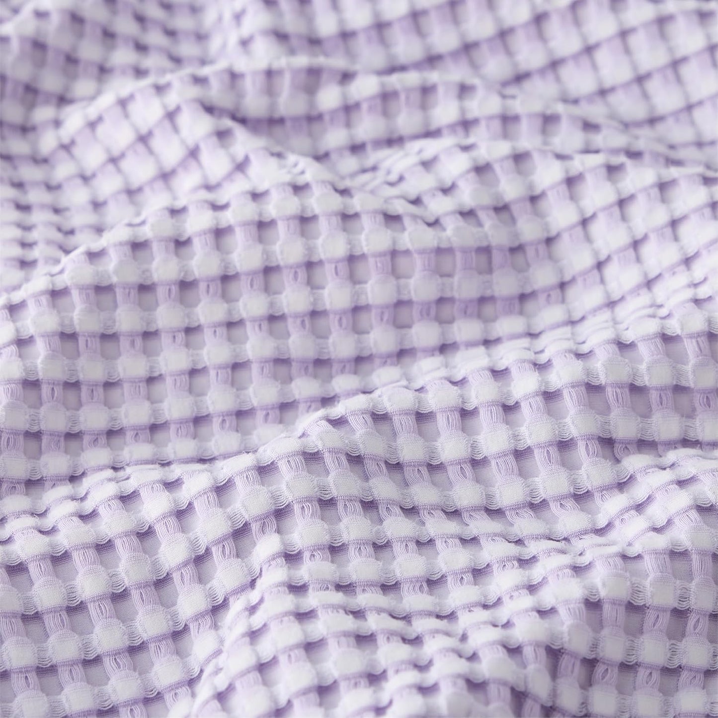 Bedsure Cooling Cotton Waffle Queen Size Blanket - Lightweight Breathable Blanket of Rayon Derived from Bamboo for Hot Sleepers, Luxury Throws for Bed, Couch and Sofa, Purple, 104x90 Inches