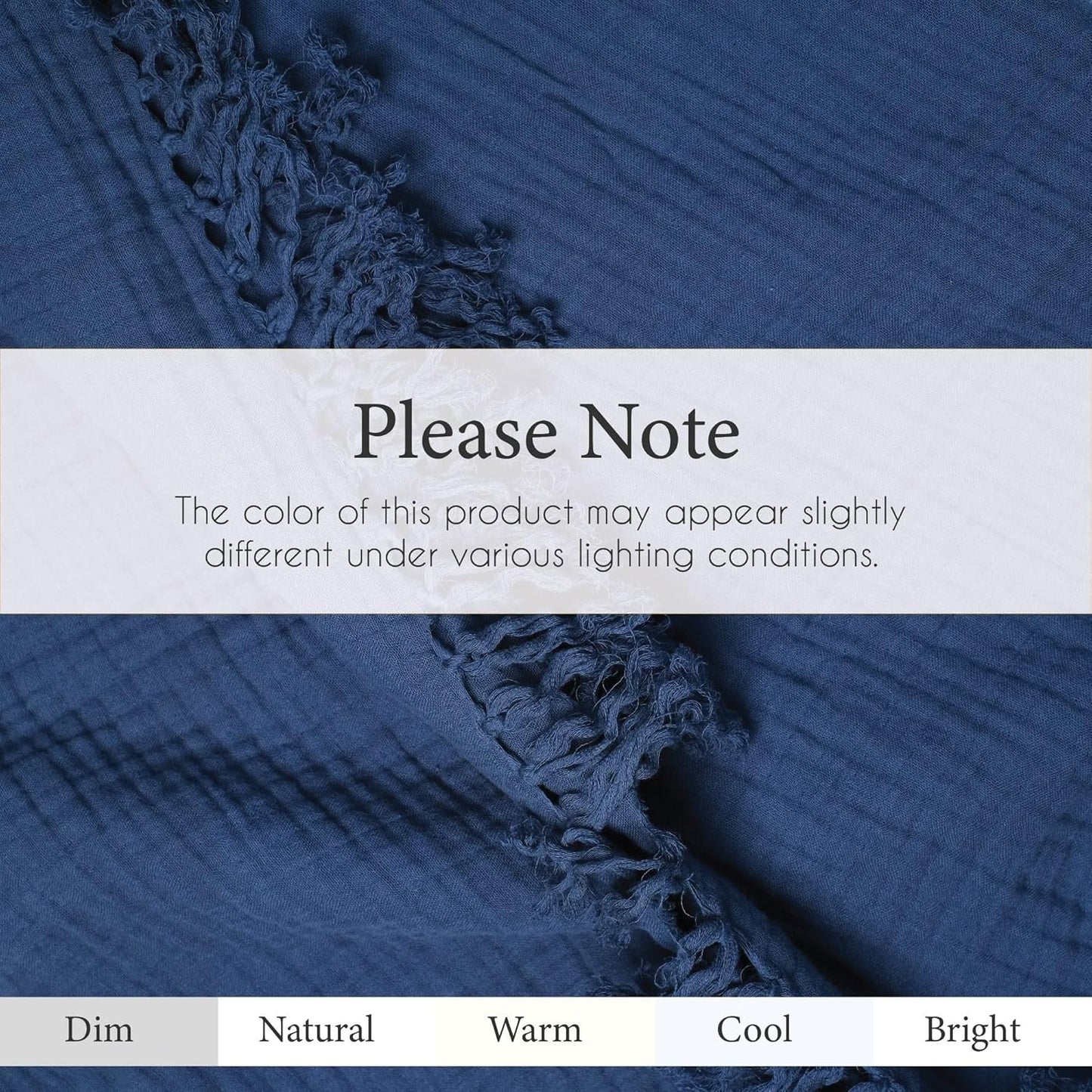 Salt Earth 100% Cotton Muslin Throw Blanket, Gauze Blanket 50"X60" Throw with Tassel 4 Layered for Couch, Bed, Living Room, Home,Lightweight & All Season Blankets & Throws, Skin Friendly(Navy Blue)