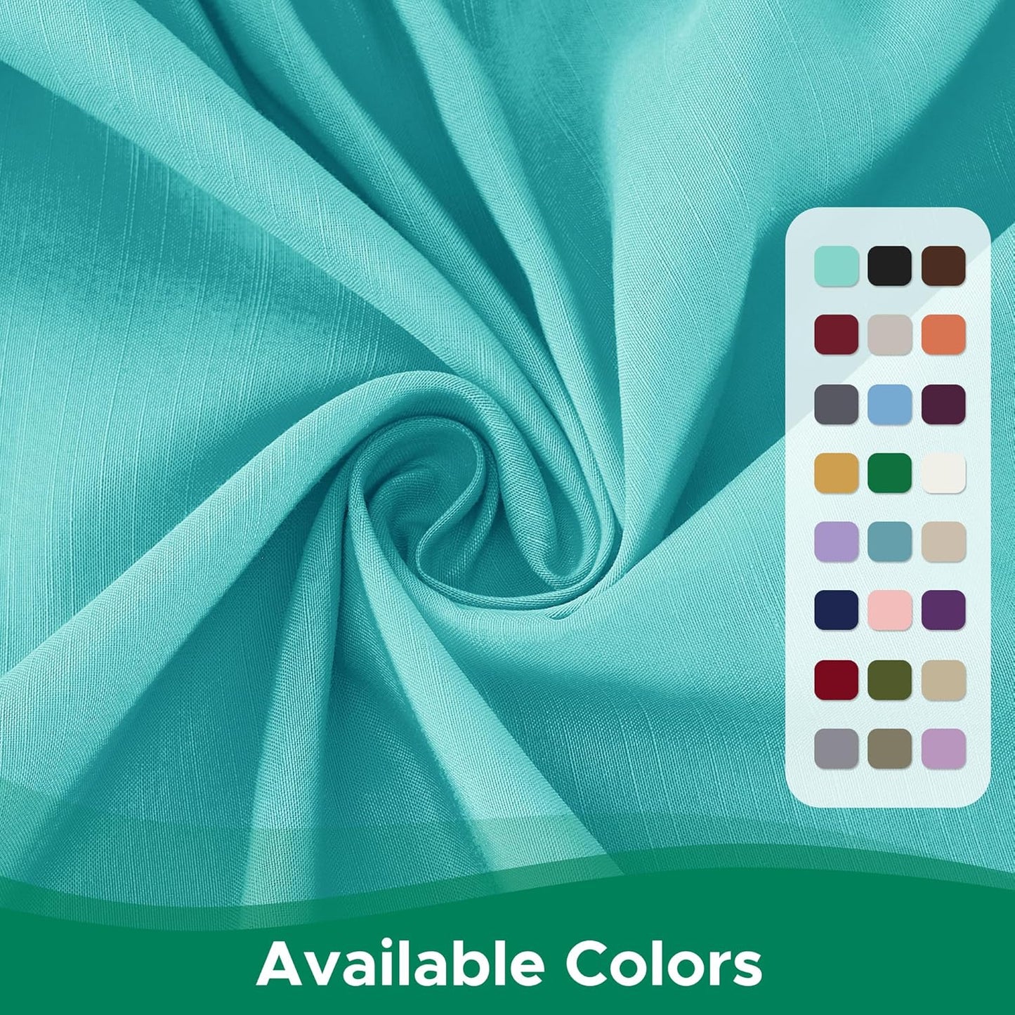 Biscaynebay Wrap Around Bed Skirts for King & Cal King Beds with Short Drop of 12", Aqua Adjustable Elastic Dust Ruffles Easy Fit Wrinkle Resistant Silky Luxurious Fabric Machine Washable