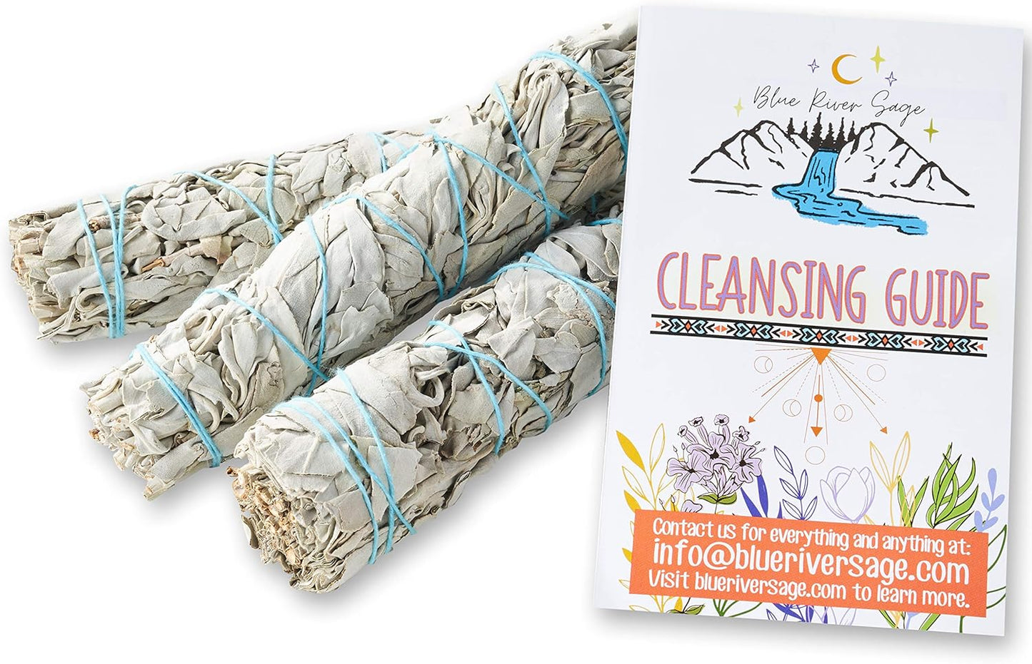 9-Inch White Sage Smudge Sticks ~ Sustainably Harvested ~ for Smudging & Cleansing ~ Instructions Included (3 Pack)