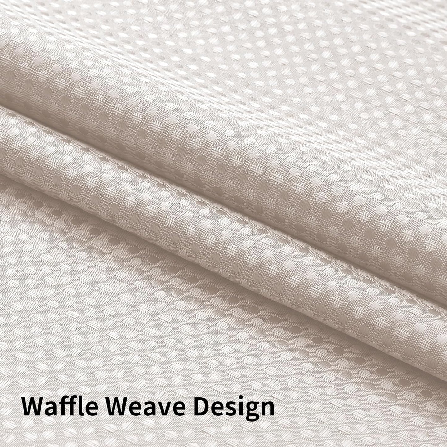 No Hook Shower Curtain with Snap in Fabric Liner, Waffle Weave Heavy Duty Thick Shower Curtains with Mesh Top Window, Hotel Style Waterproof Bathroom Curtain Set, 72 x 75 Inch, Blush Pink